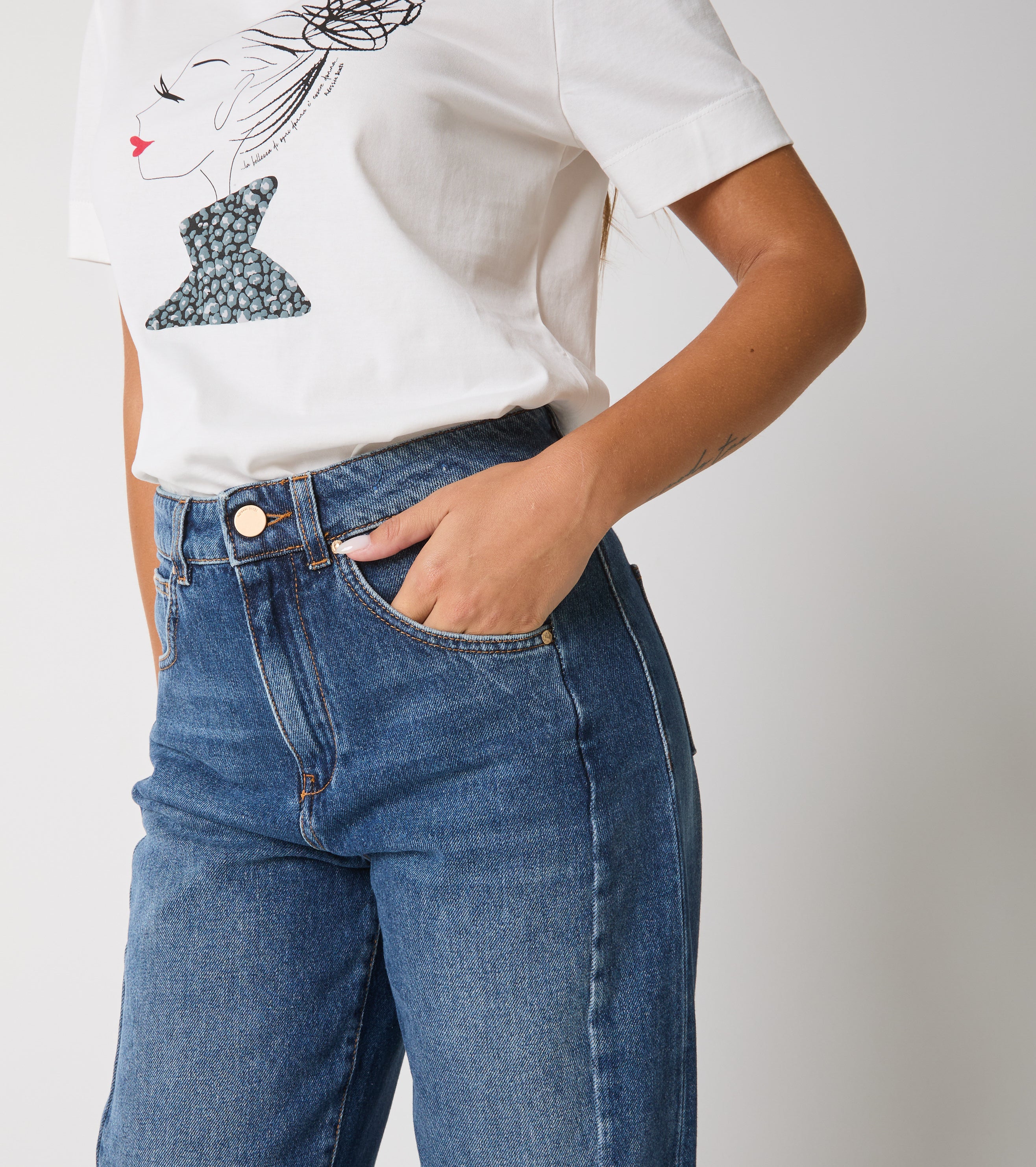 Jeans cropped in cotone used