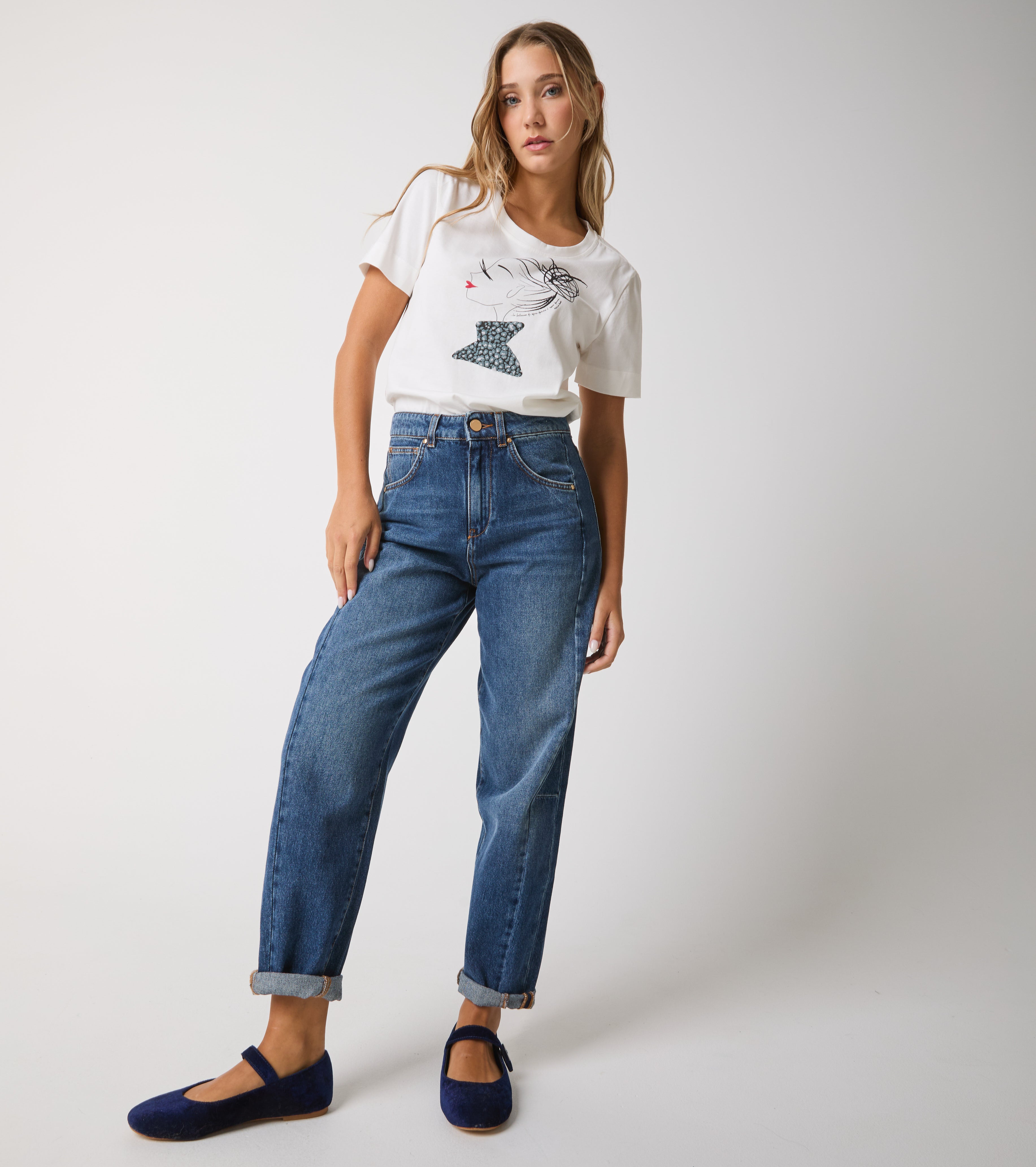 Jeans cropped in cotone used