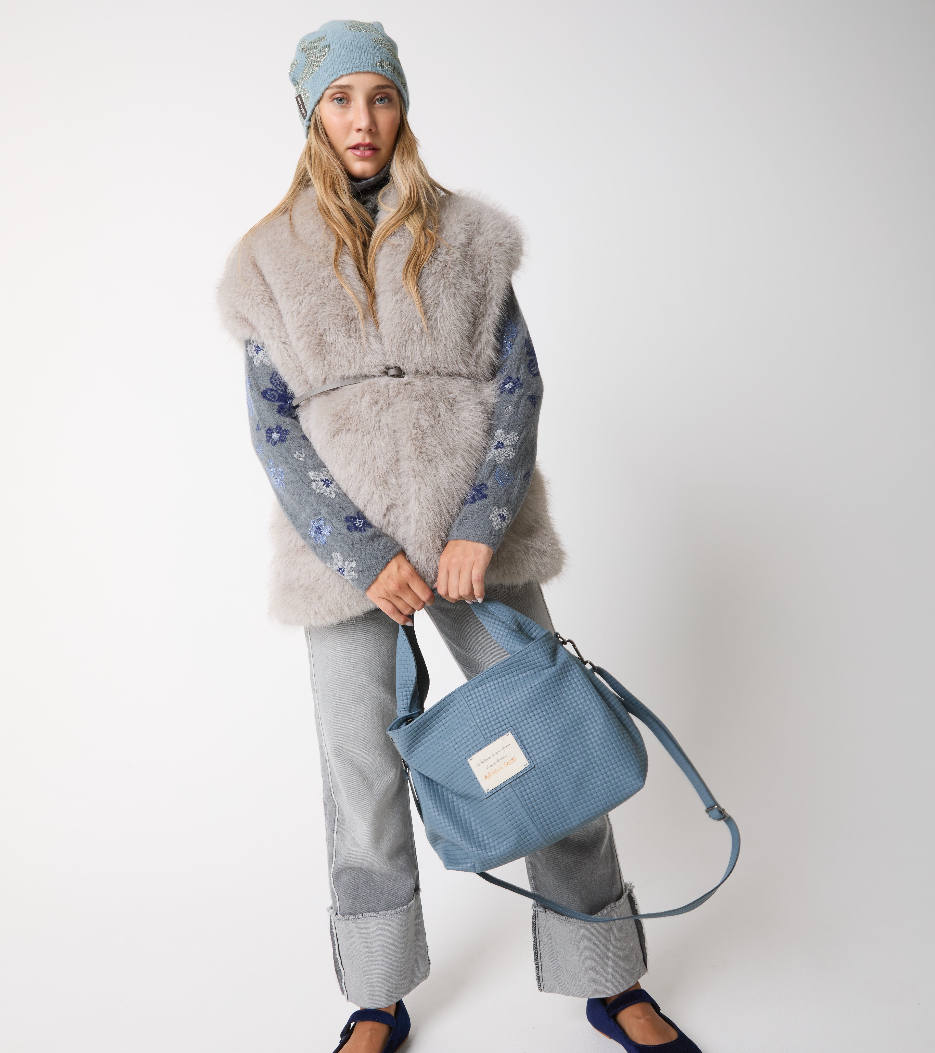 Jeans in cotone used con risvolto