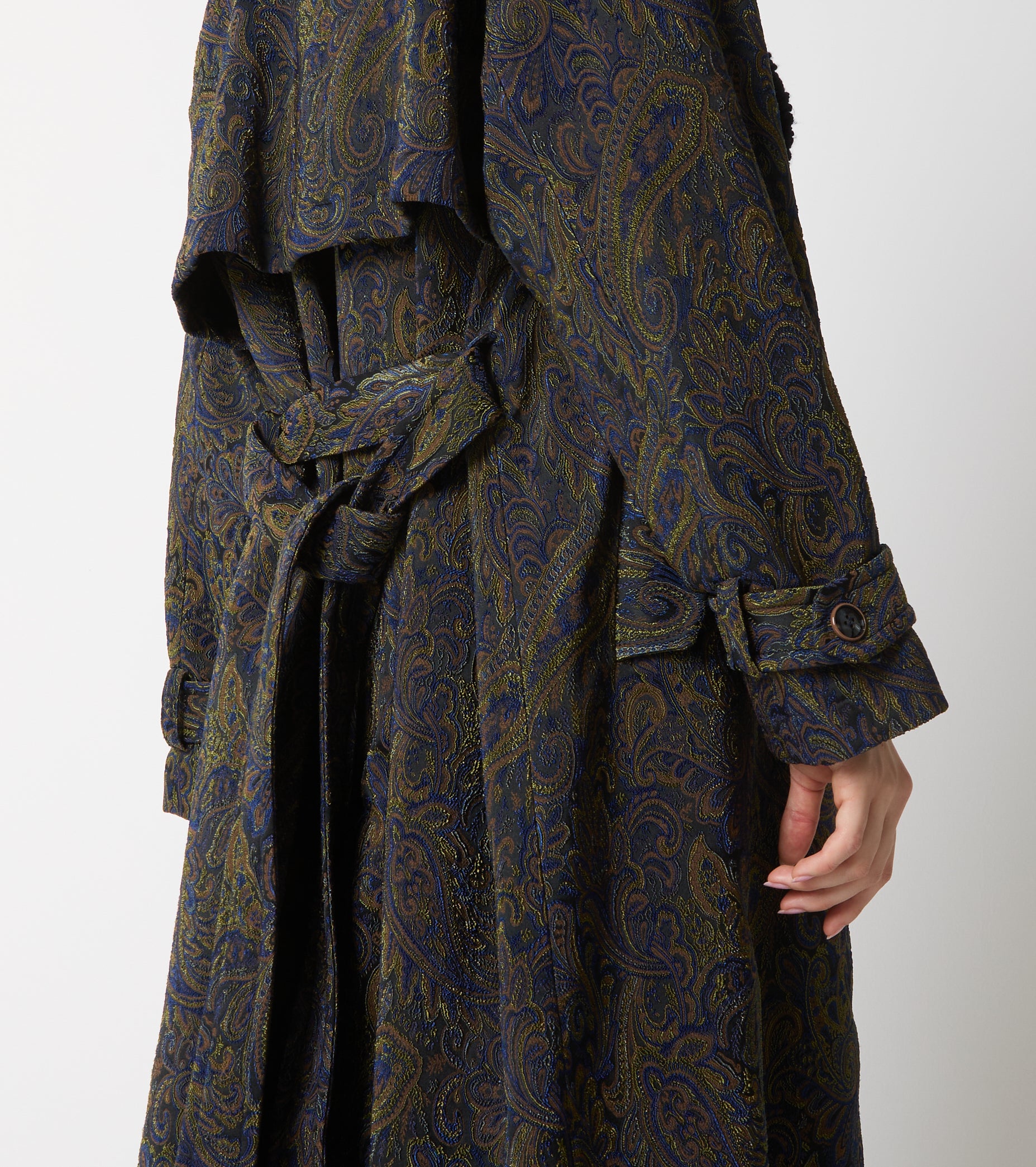 Jacquard-trenchcoat med bælte