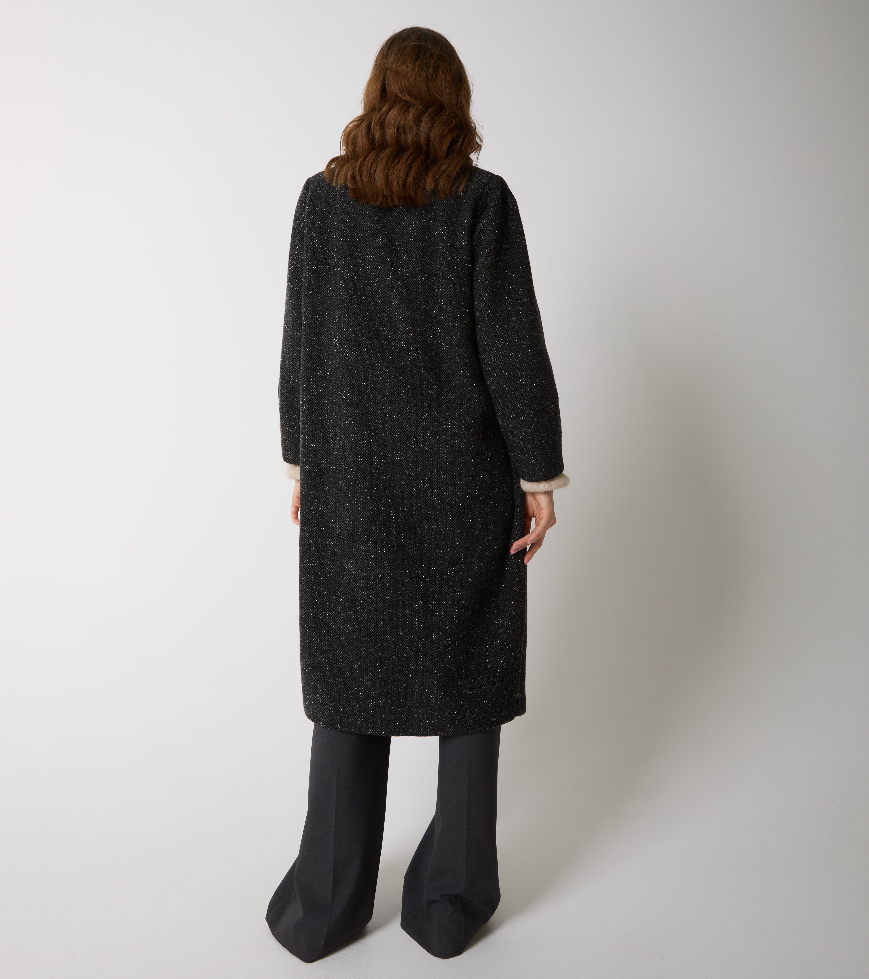 Wool coat with lapels