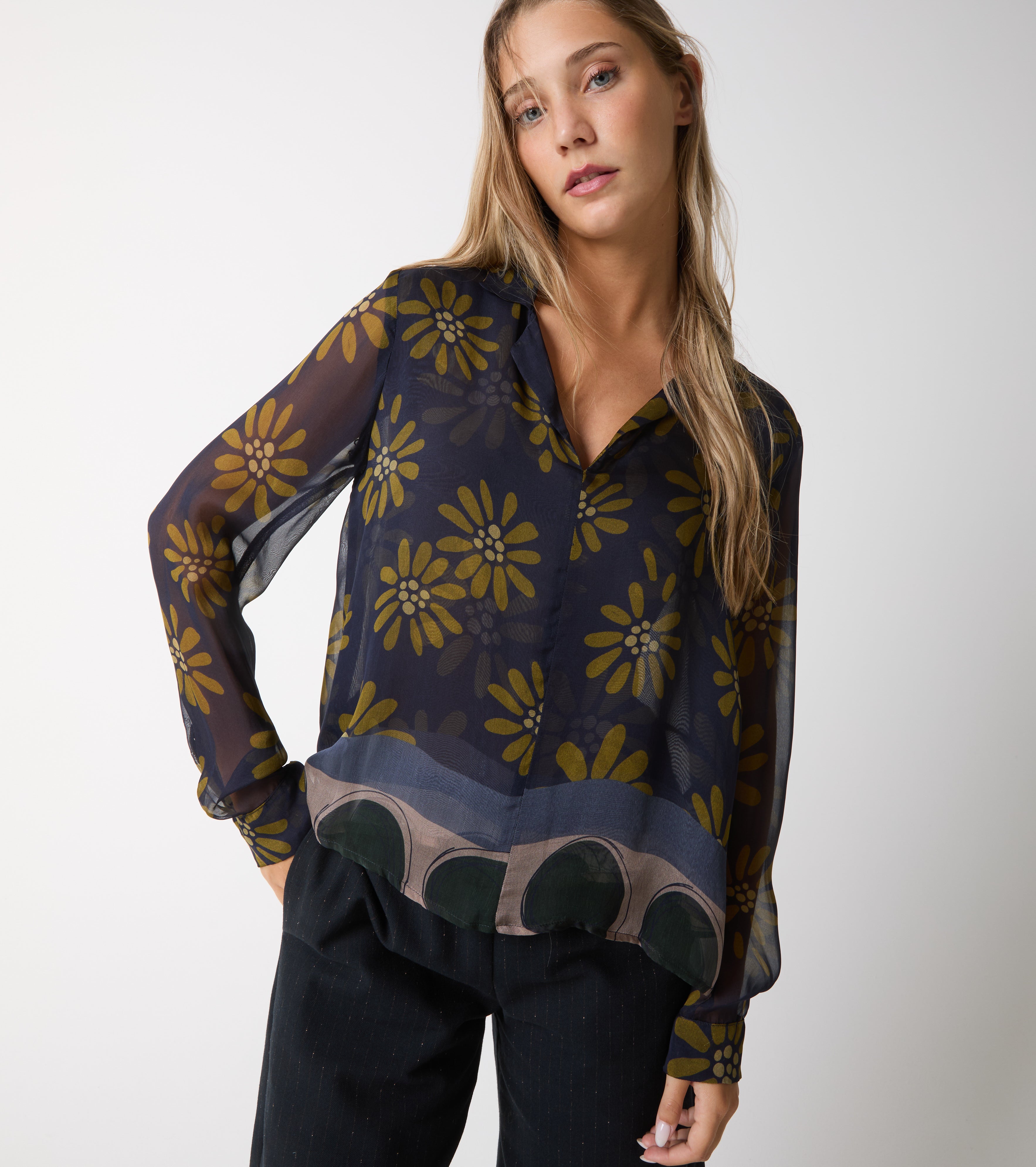 Silk blouse with print