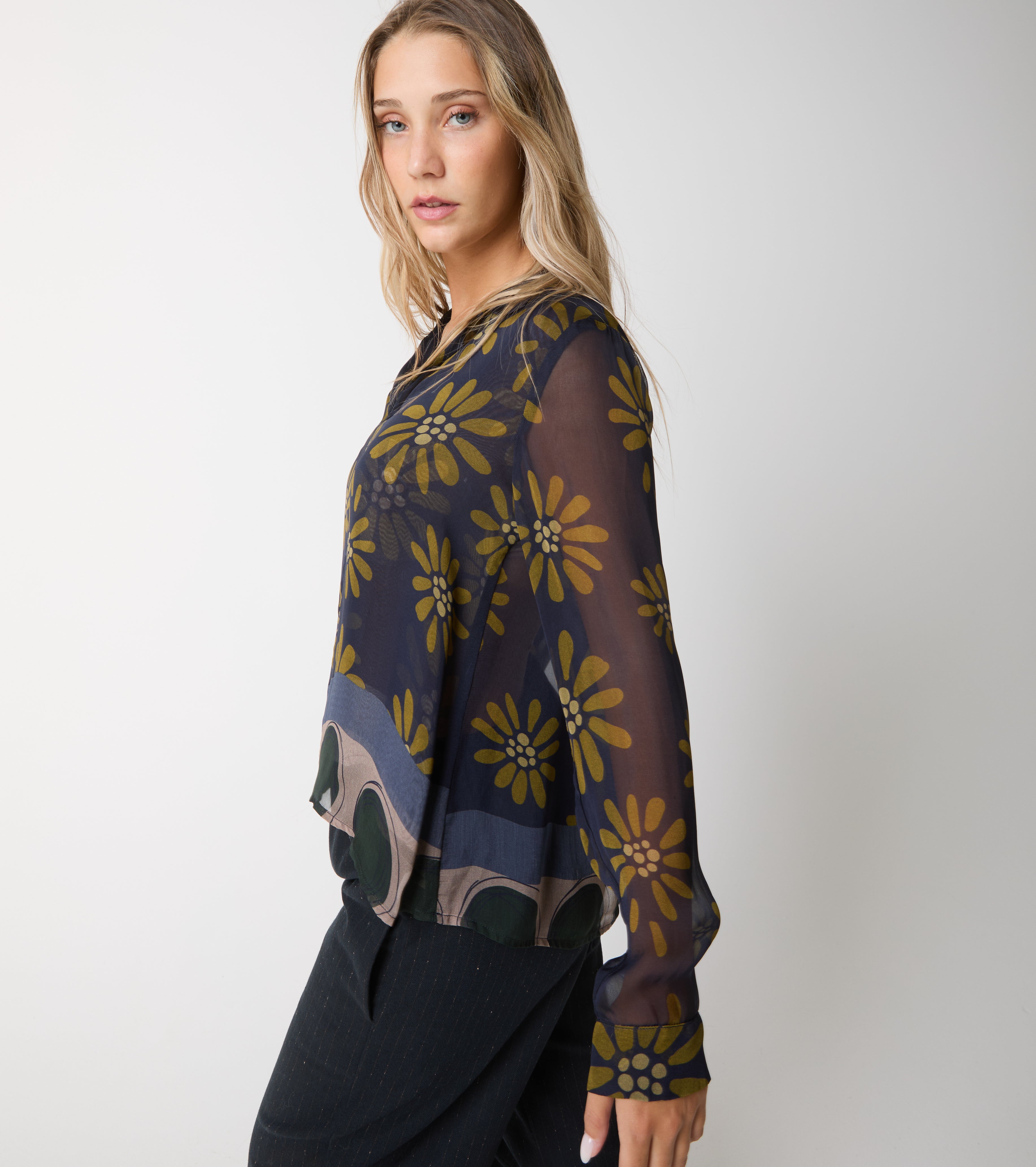 Silk blouse with print