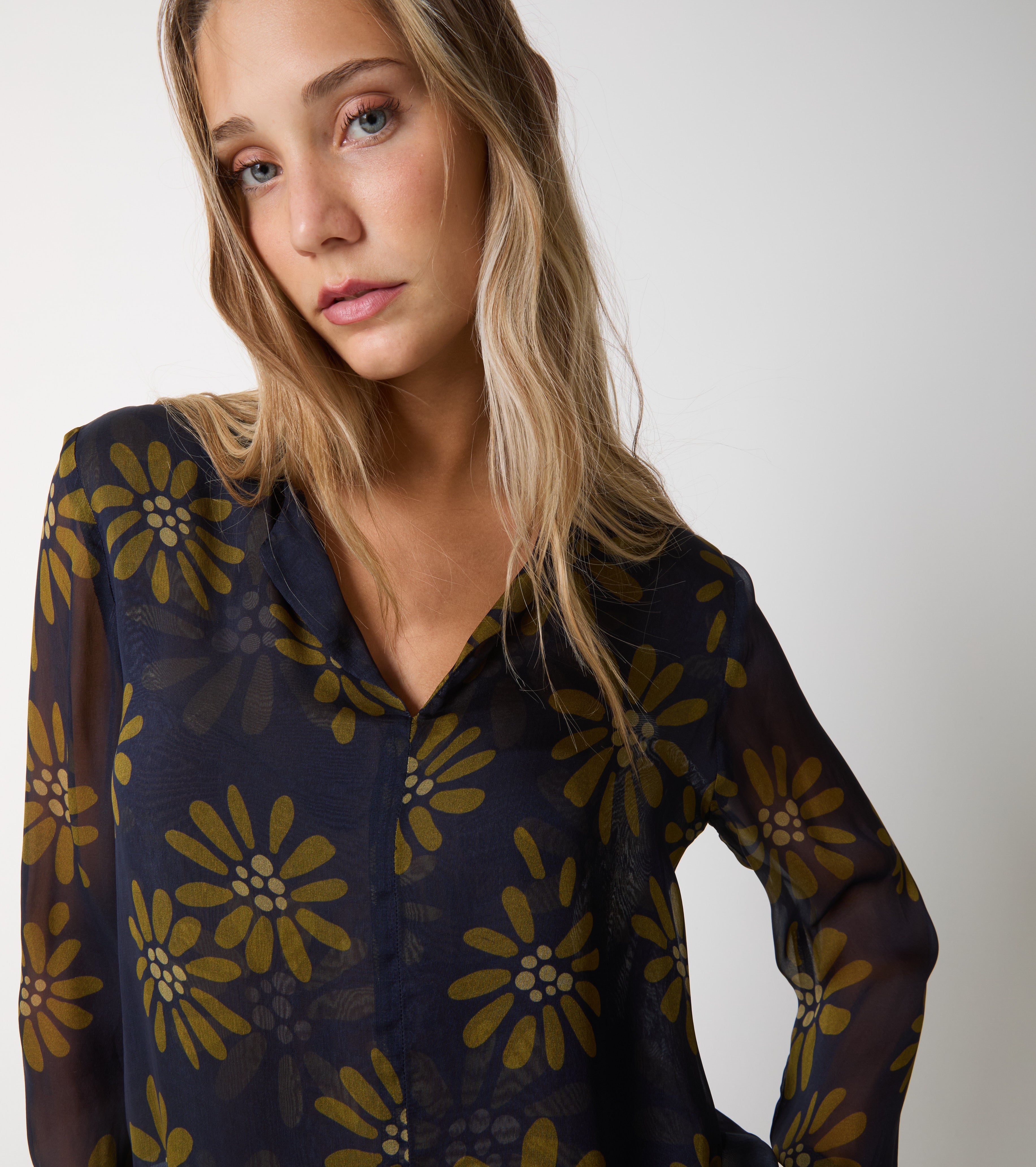 Silk blouse with print