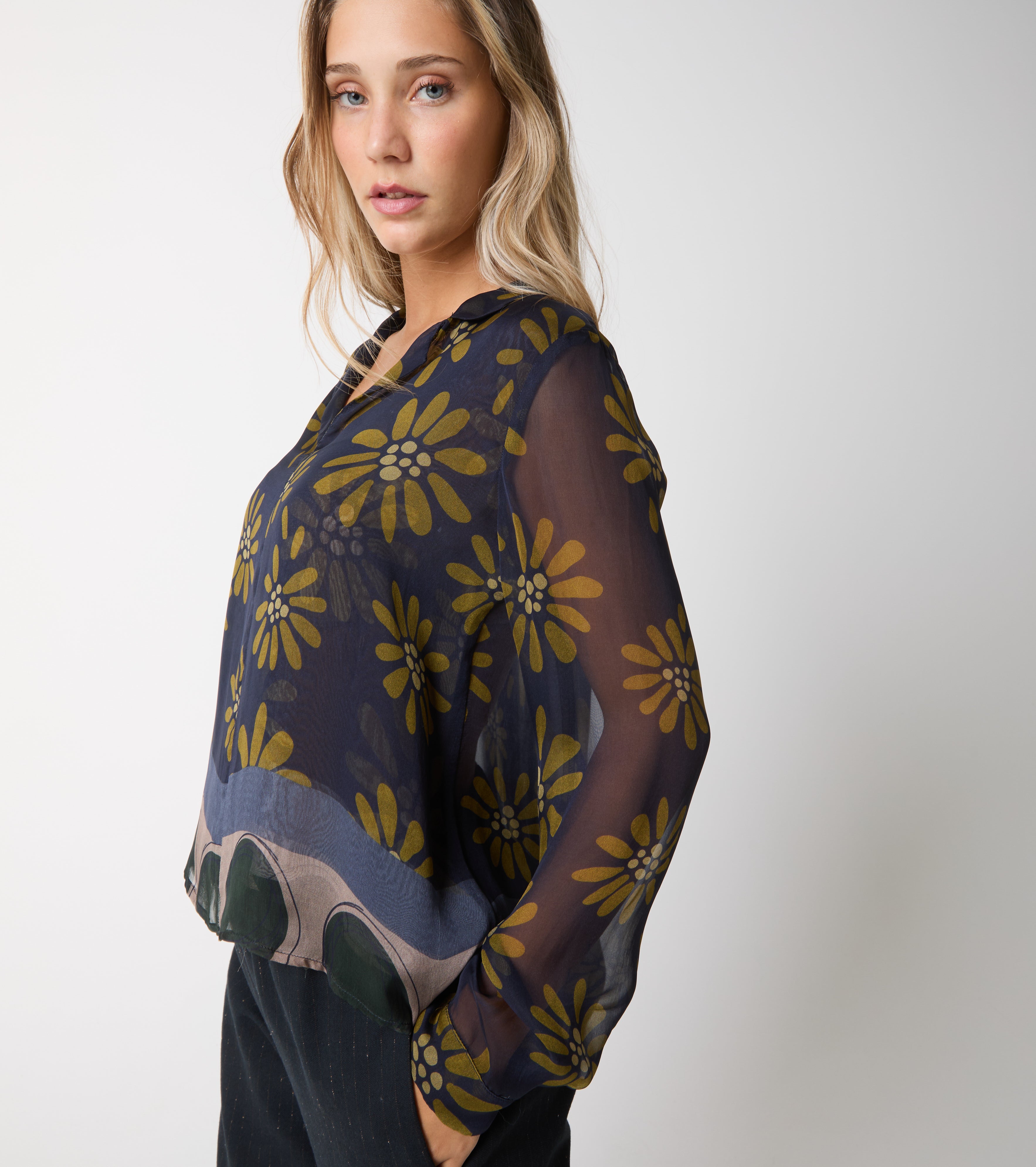 Silk blouse with print
