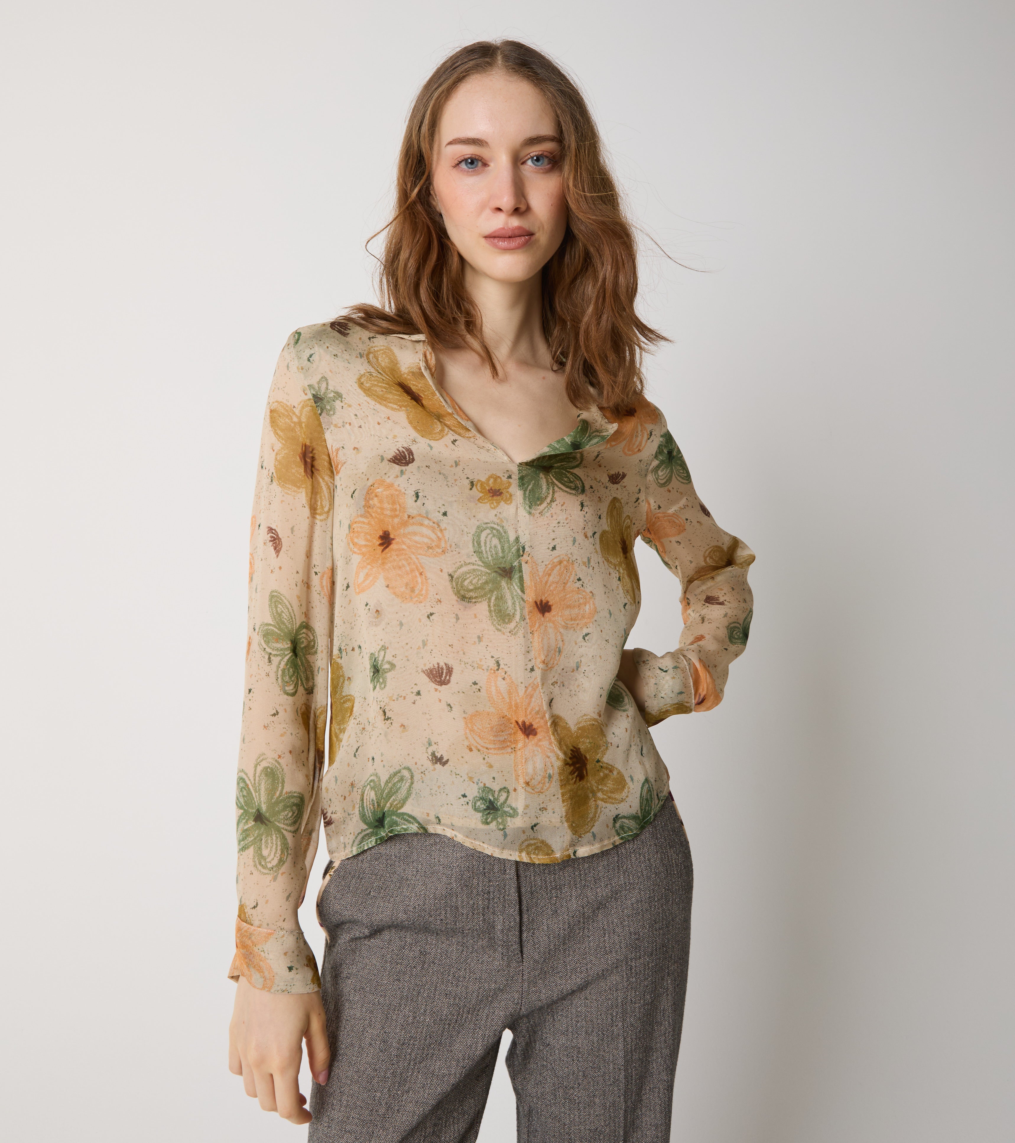 Silk blouse with print