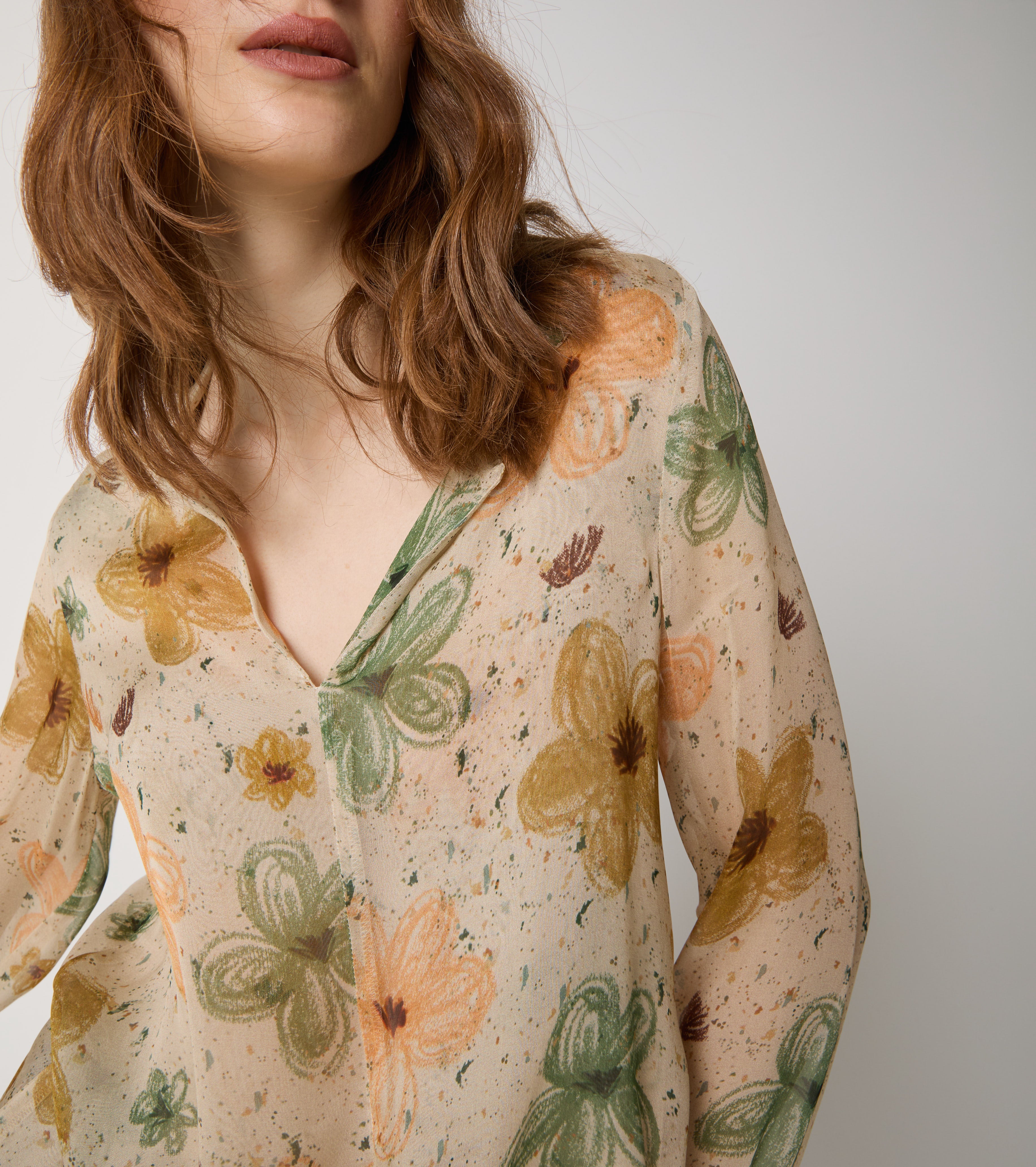 Silk blouse with print