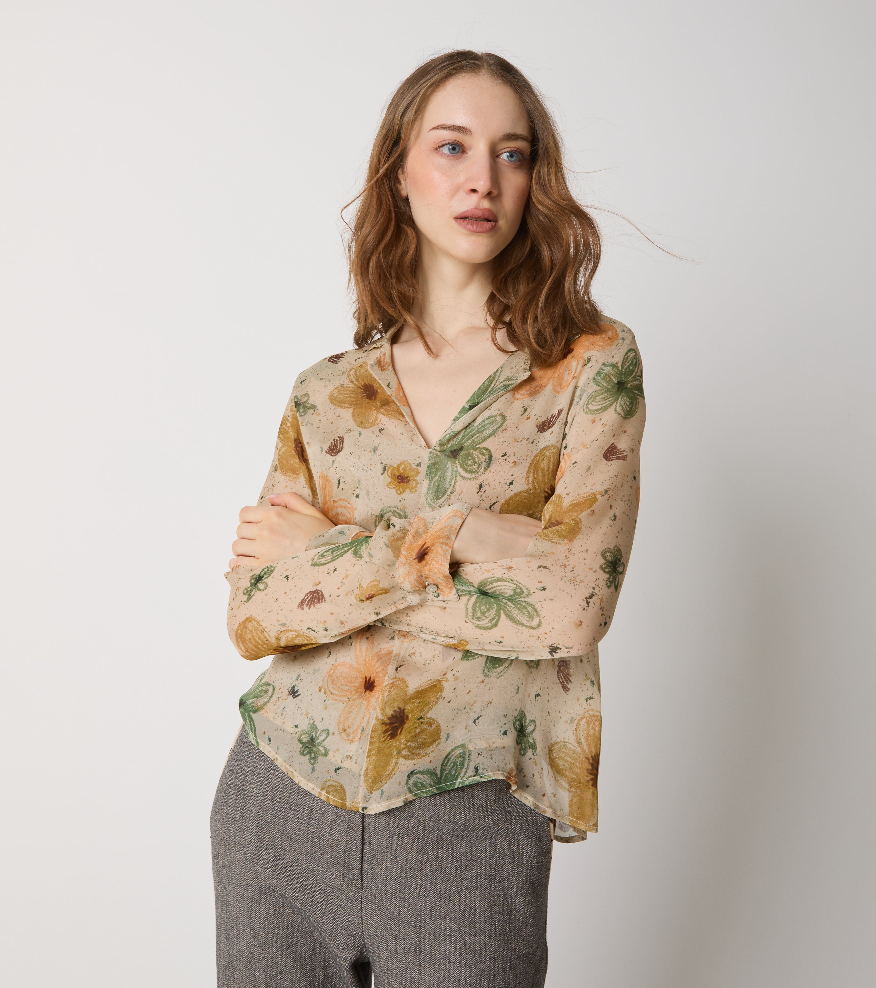 Silk blouse with print