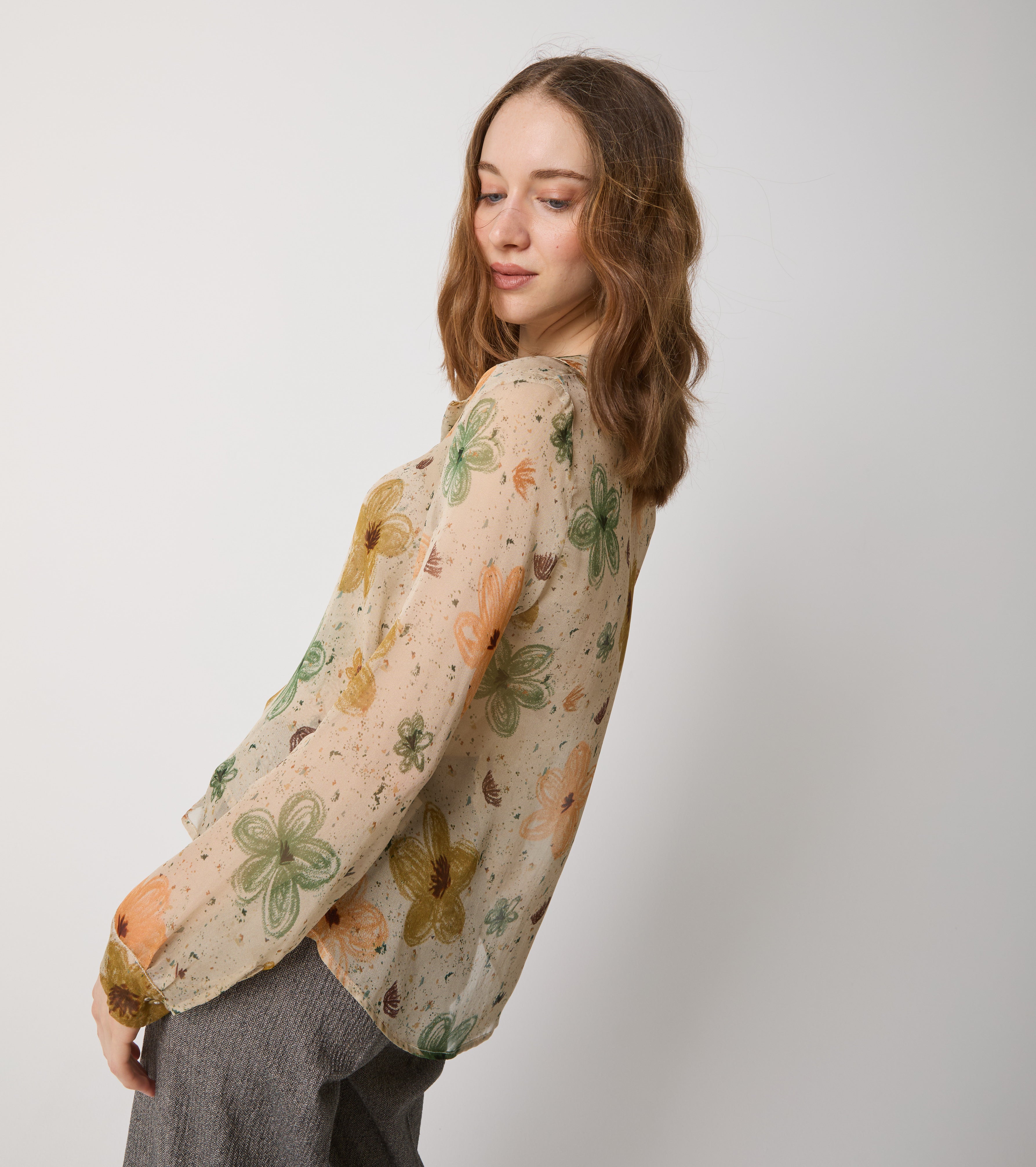 Silk blouse with print