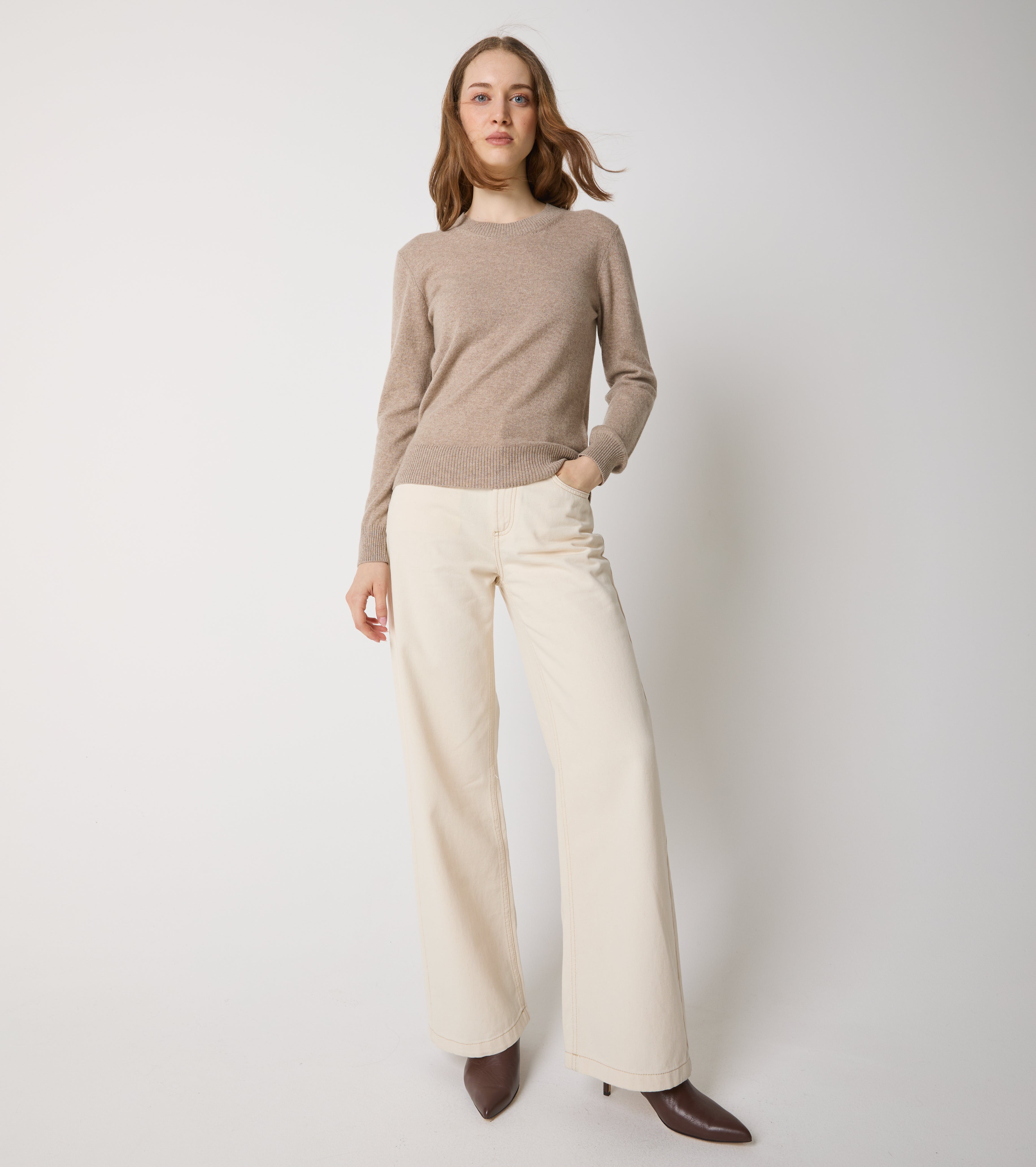 Maglia girocollo in cashmere