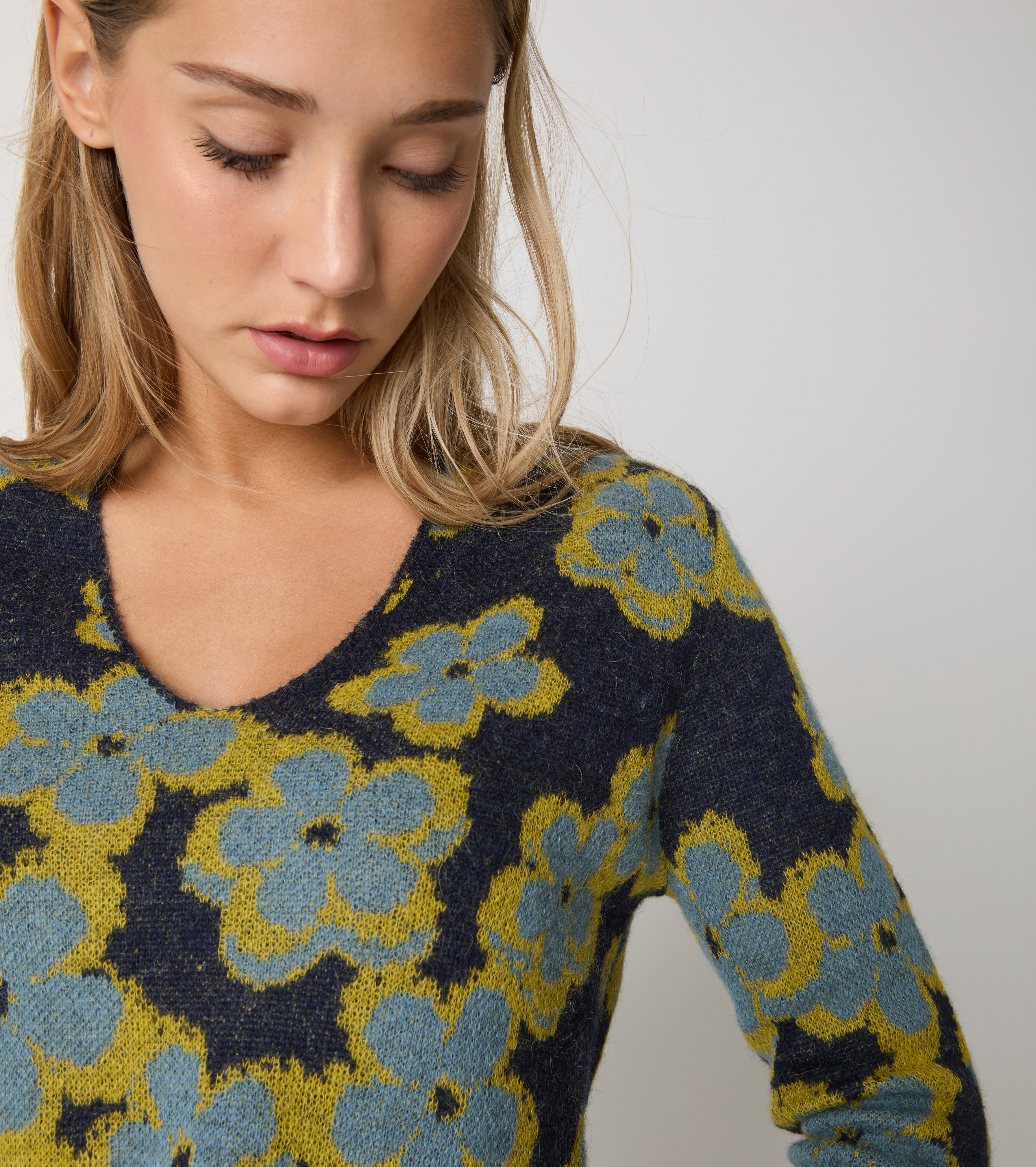 Maglia in alpaca jacquard