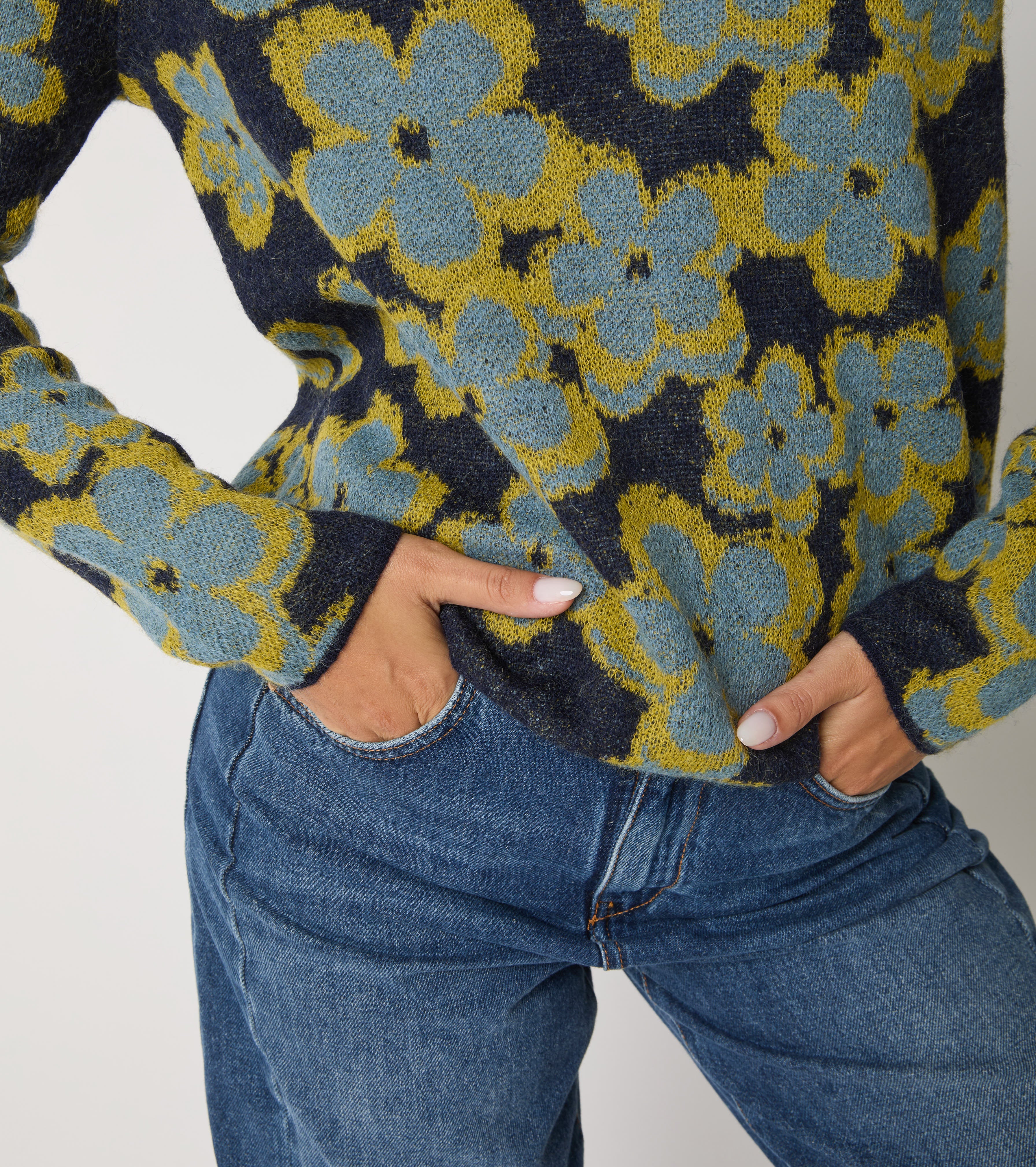 Maglia in alpaca jacquard