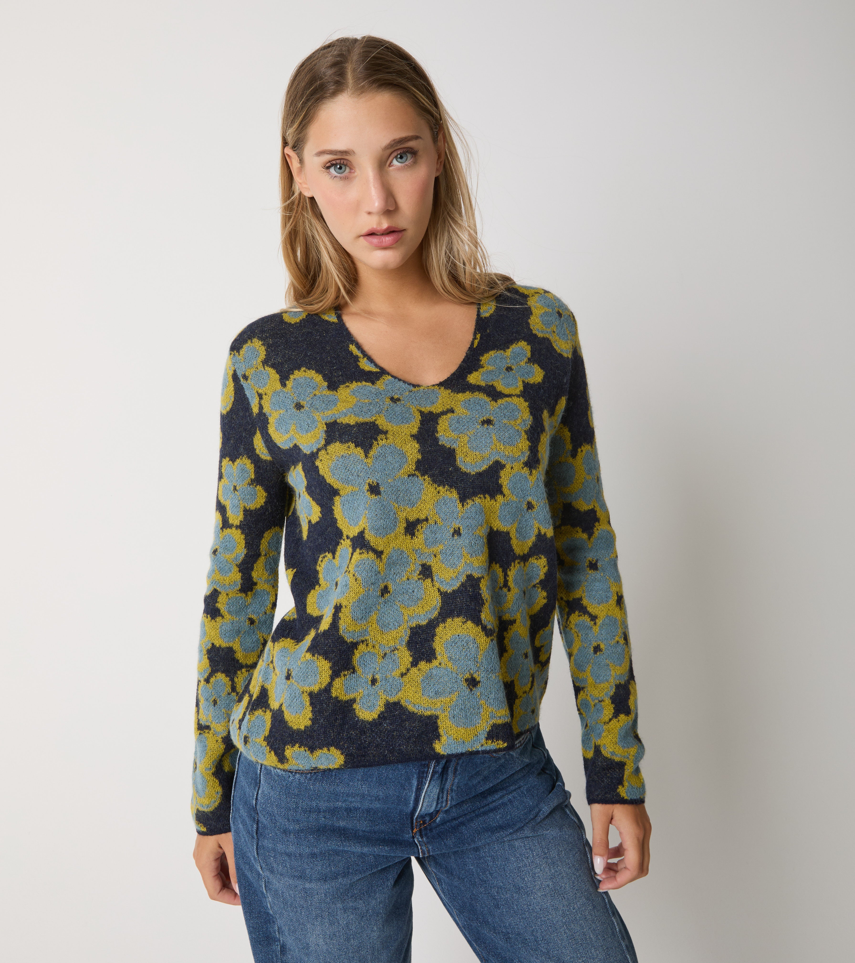 Maglia in alpaca jacquard