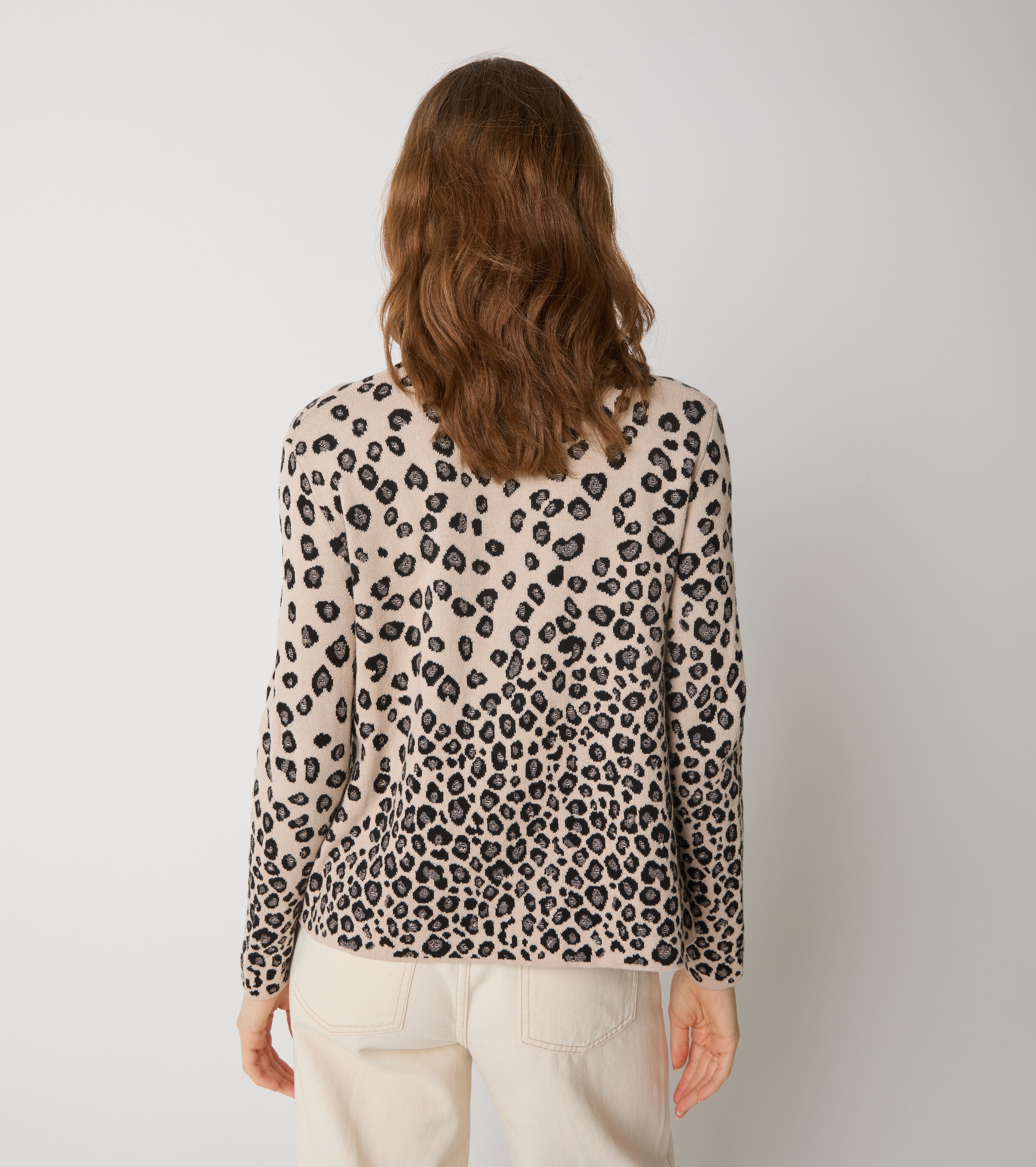 Maglia in cotone e lana jacquard