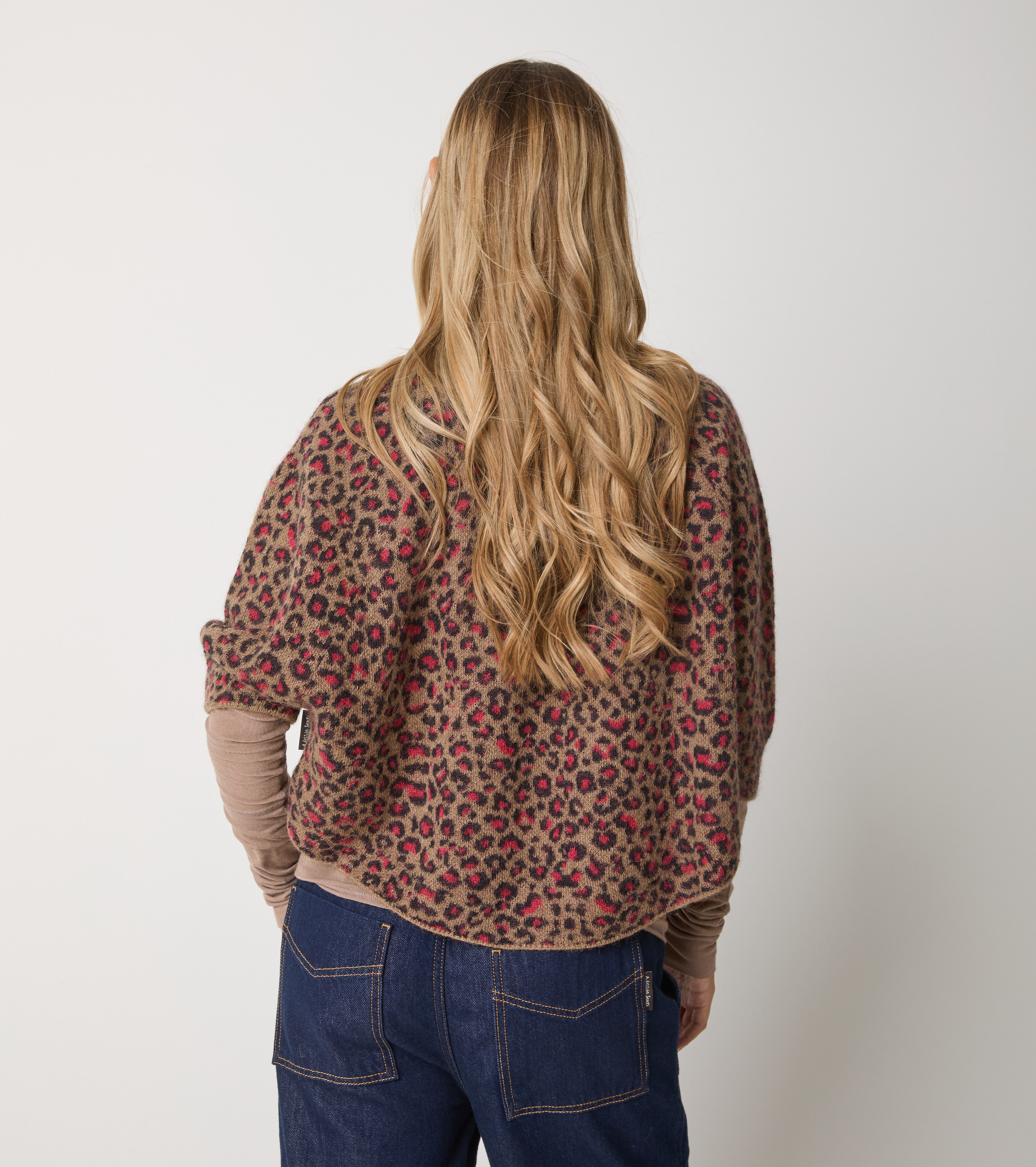 Maglia girocollo in alpaca jacquard