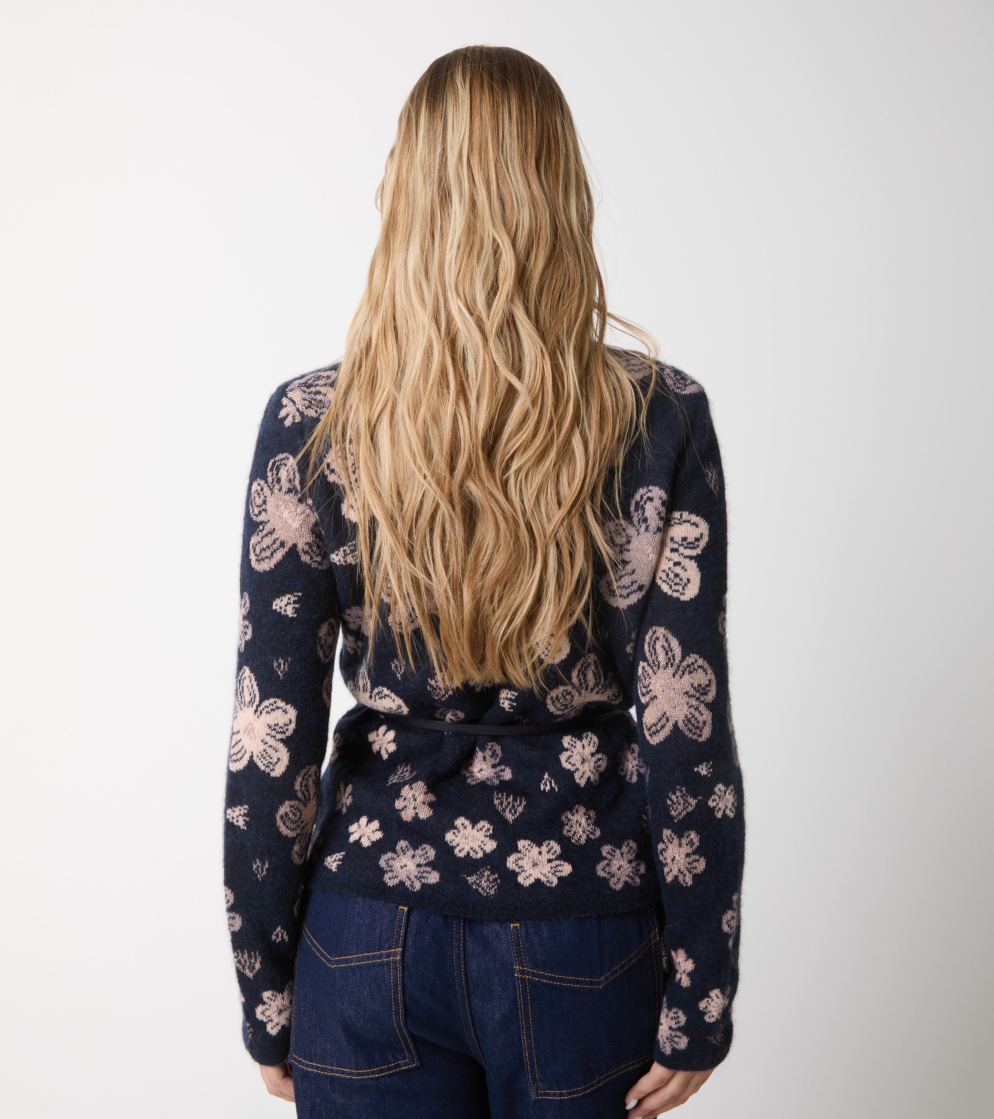 Alpaca and cashmere jacquard cardigan