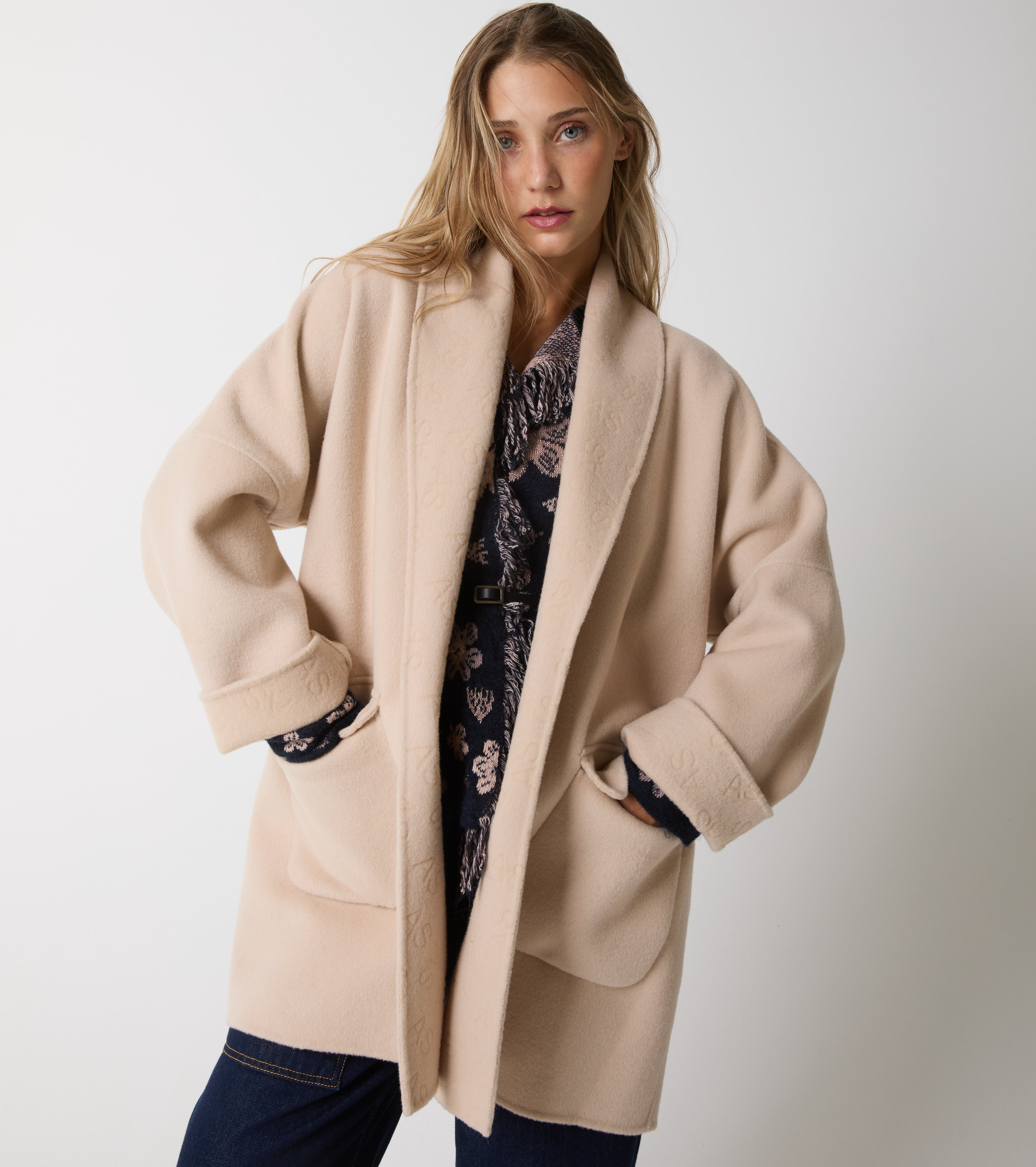 Alpaca and cashmere jacquard cardigan