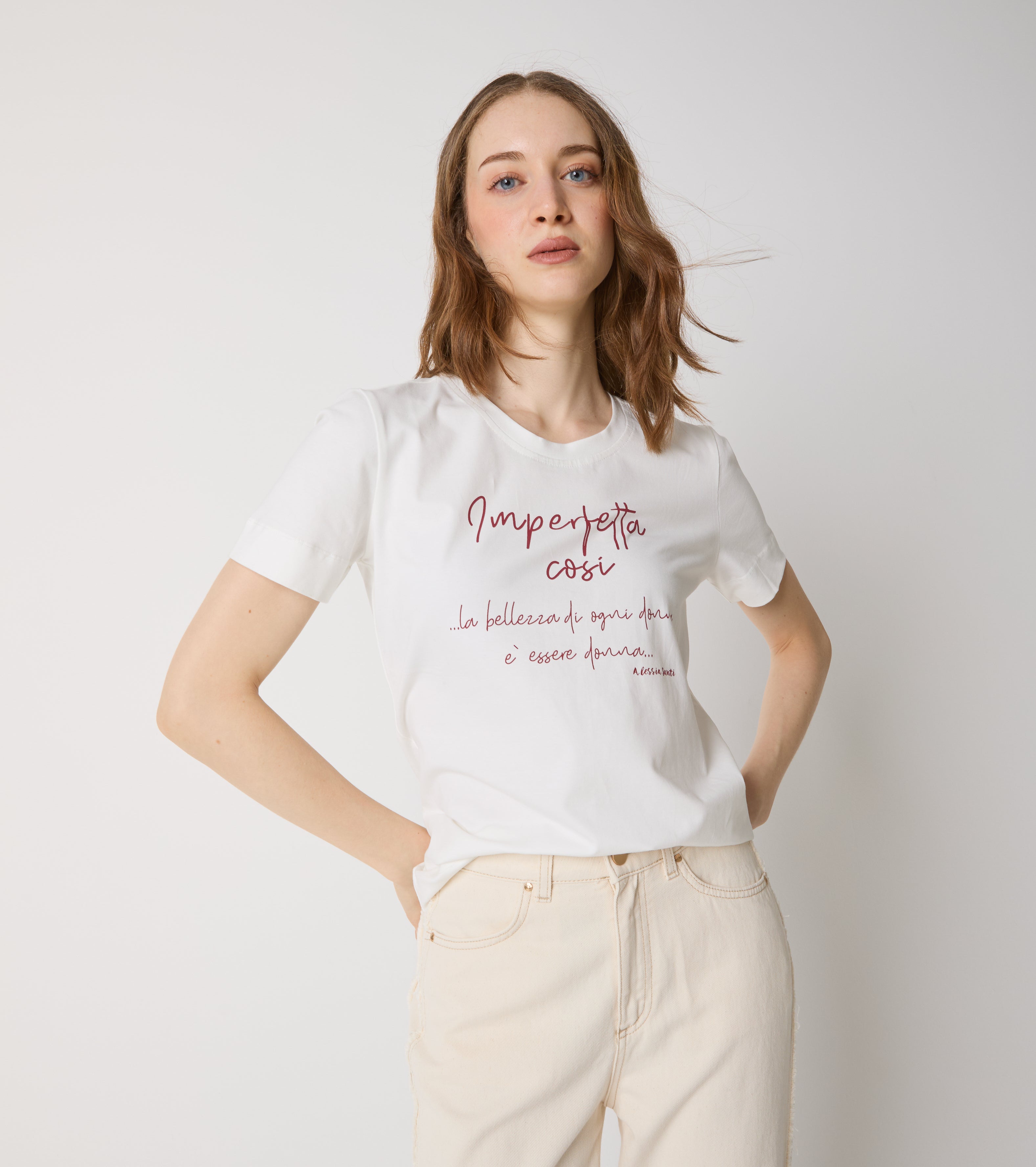 T-shirt i bomuld med rund hals