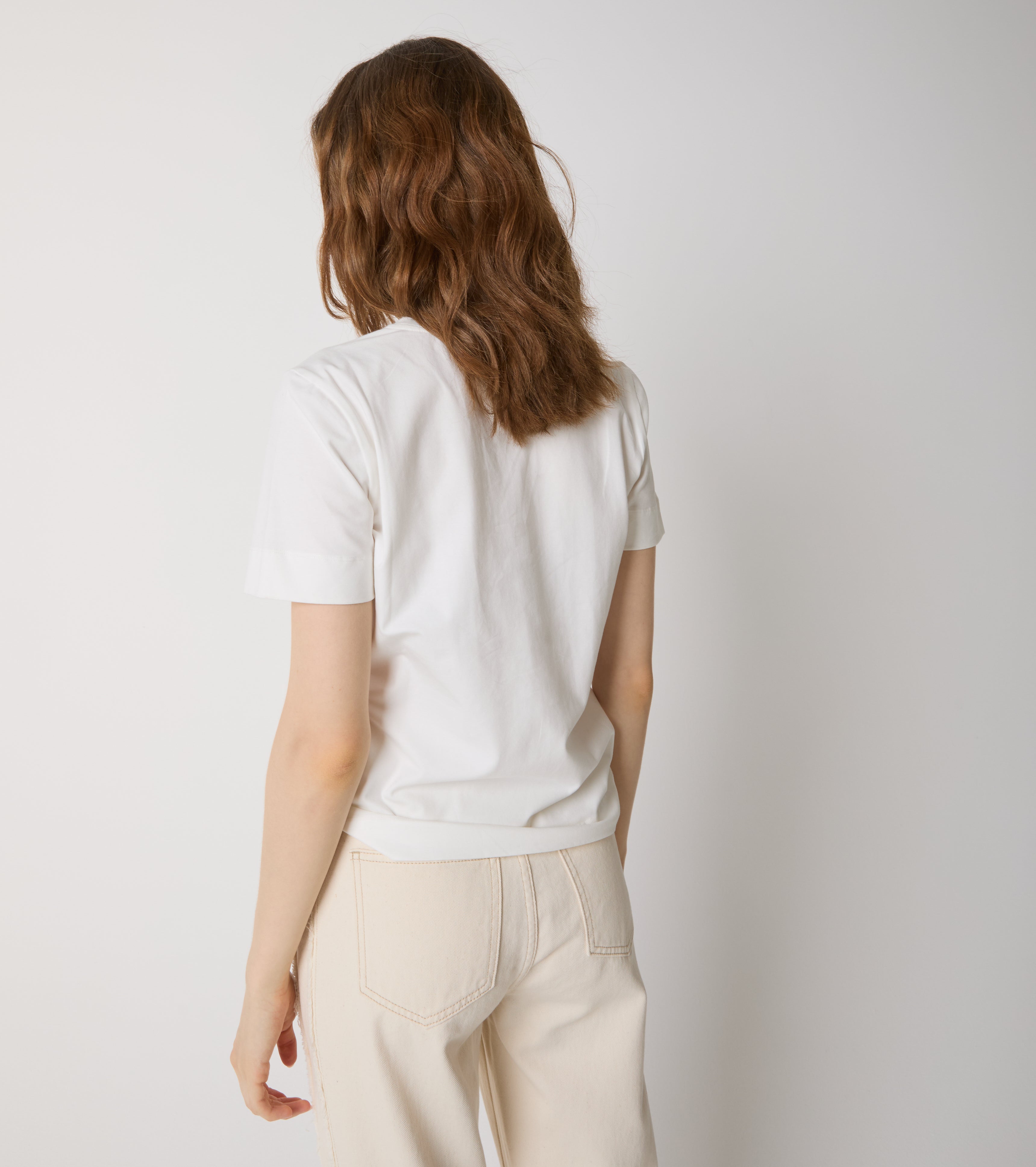 T-shirt i bomuld med rund hals