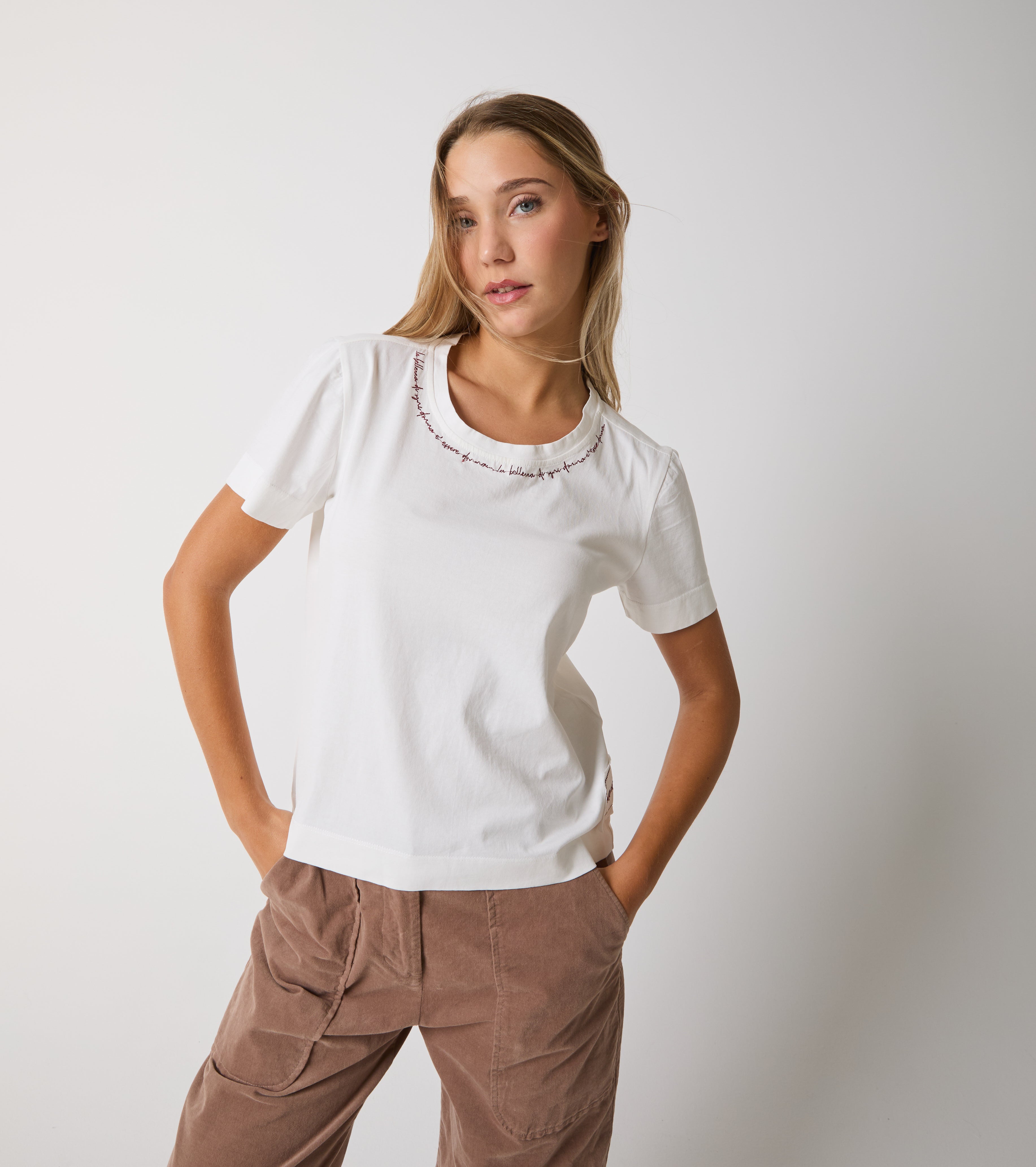 T-shirt i bomuld med bogstaver