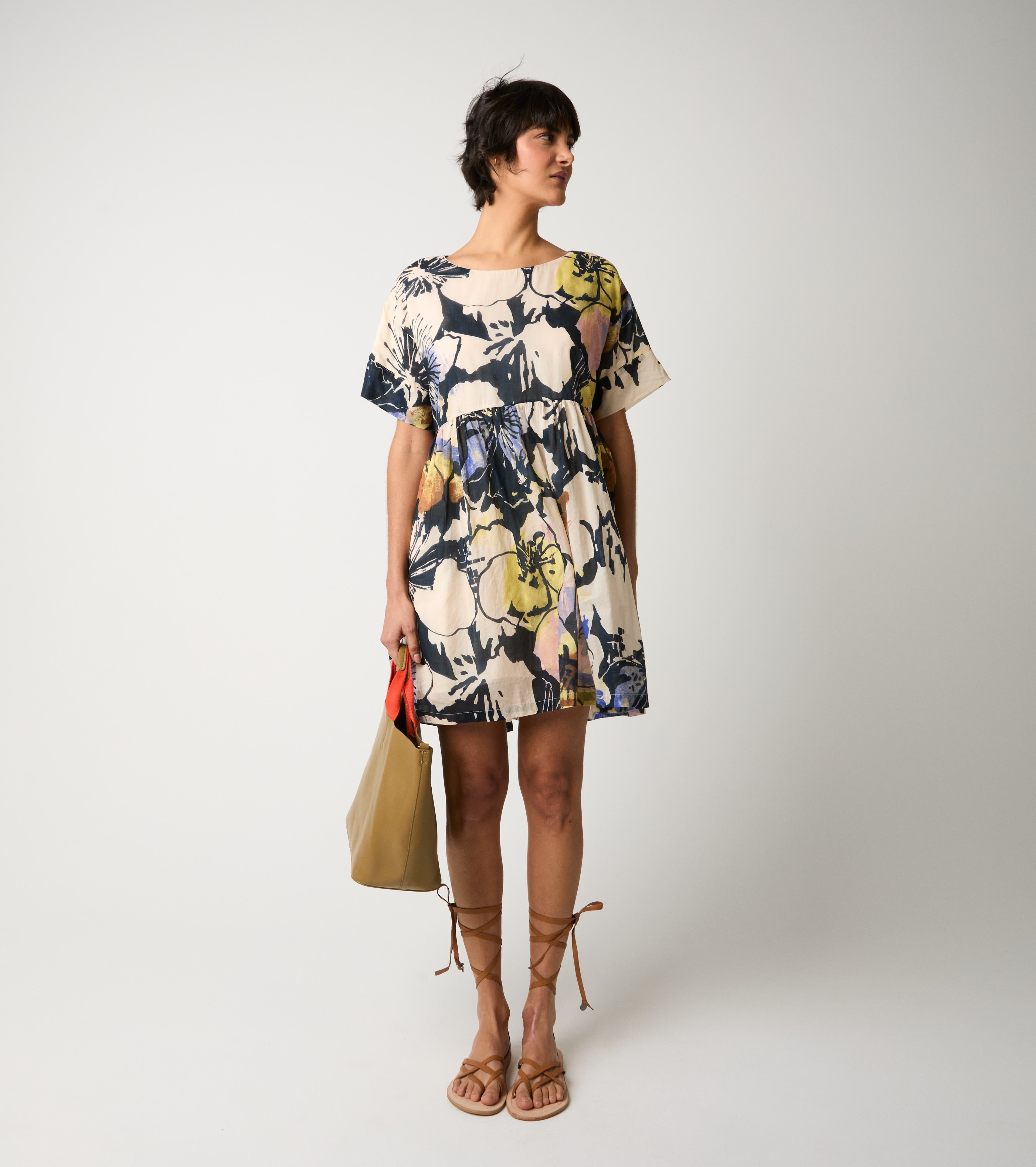 Short cotton floral dress