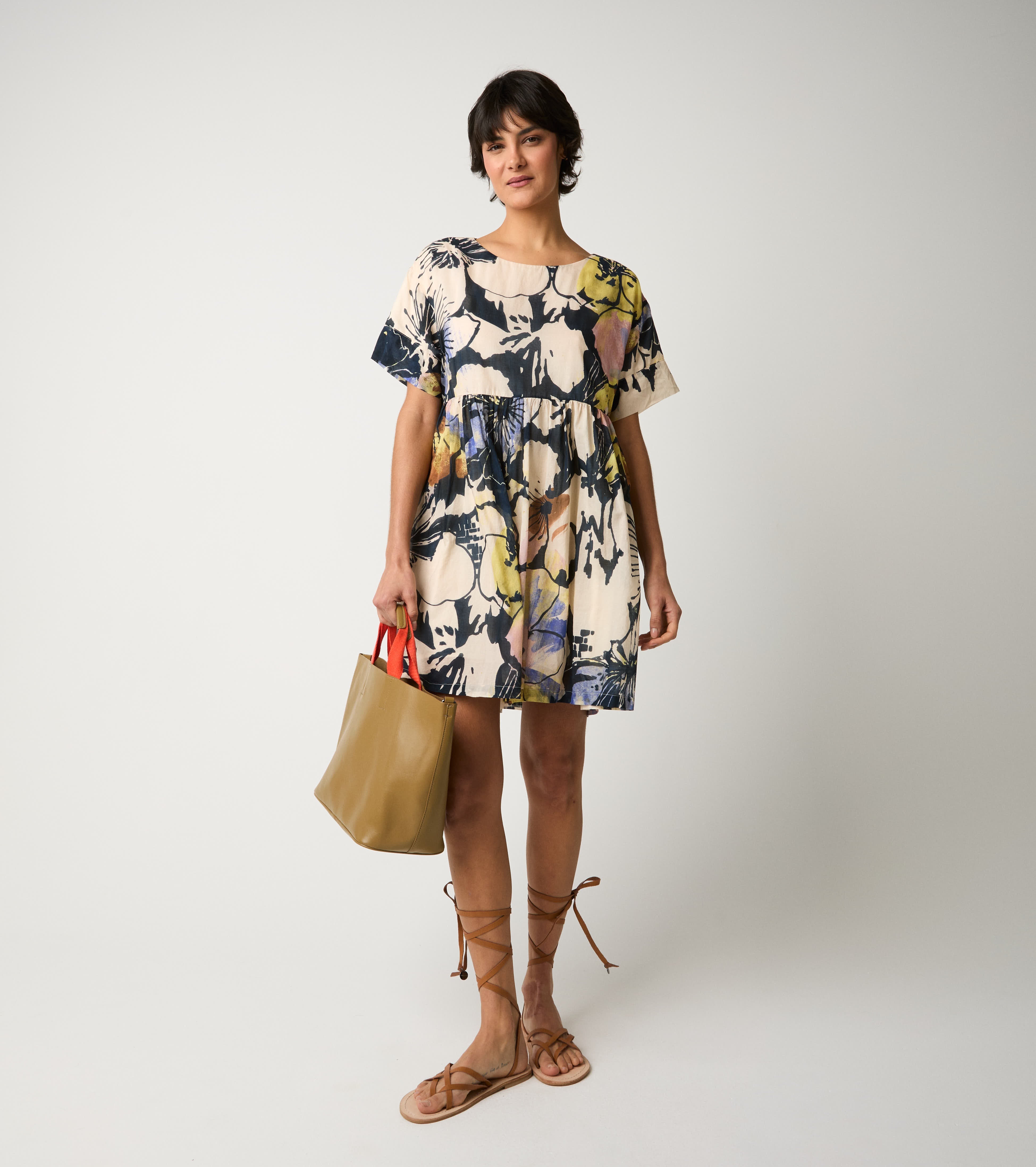 Short cotton floral dress