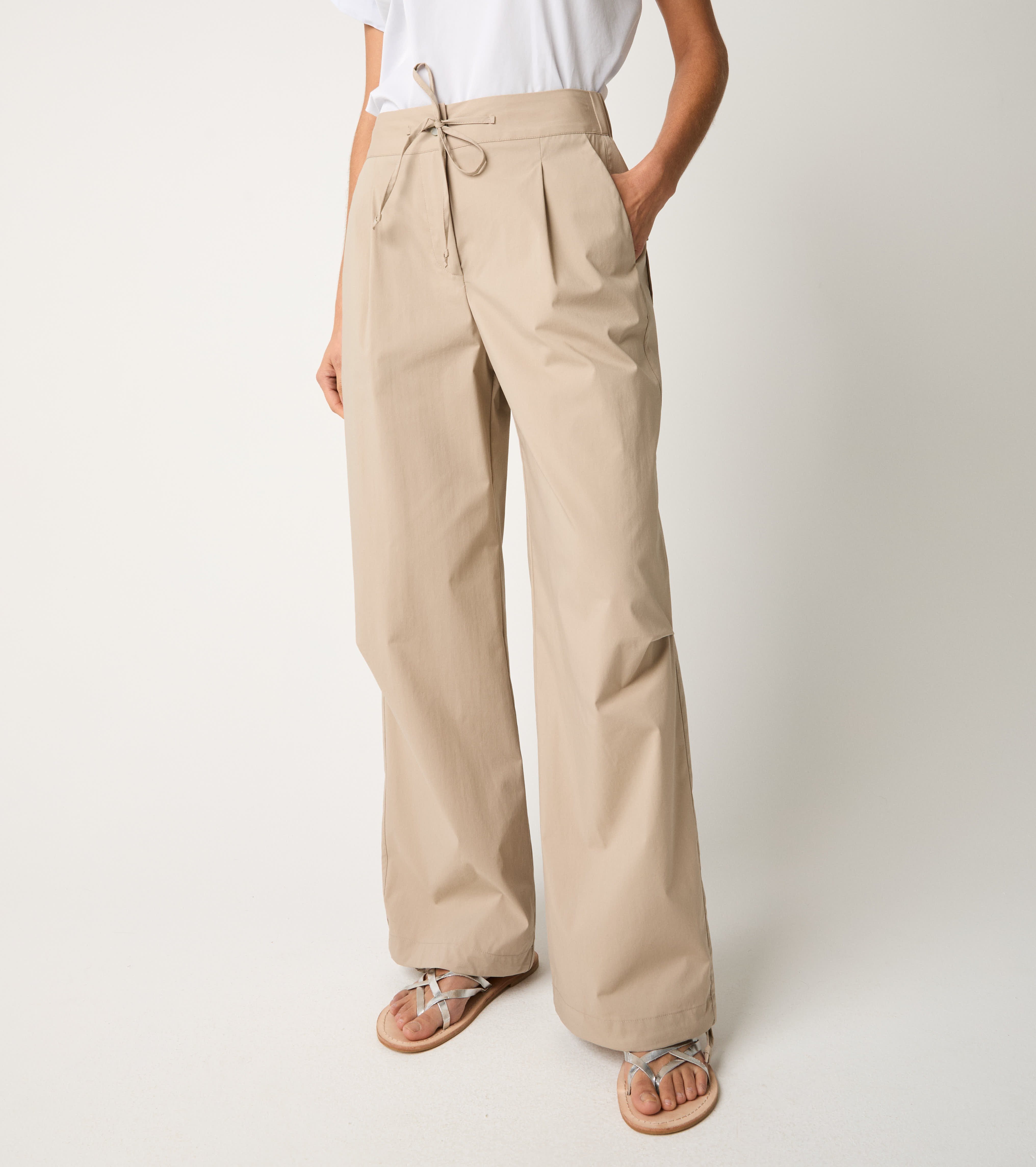 Pantaloni in cotone con coulisse gres