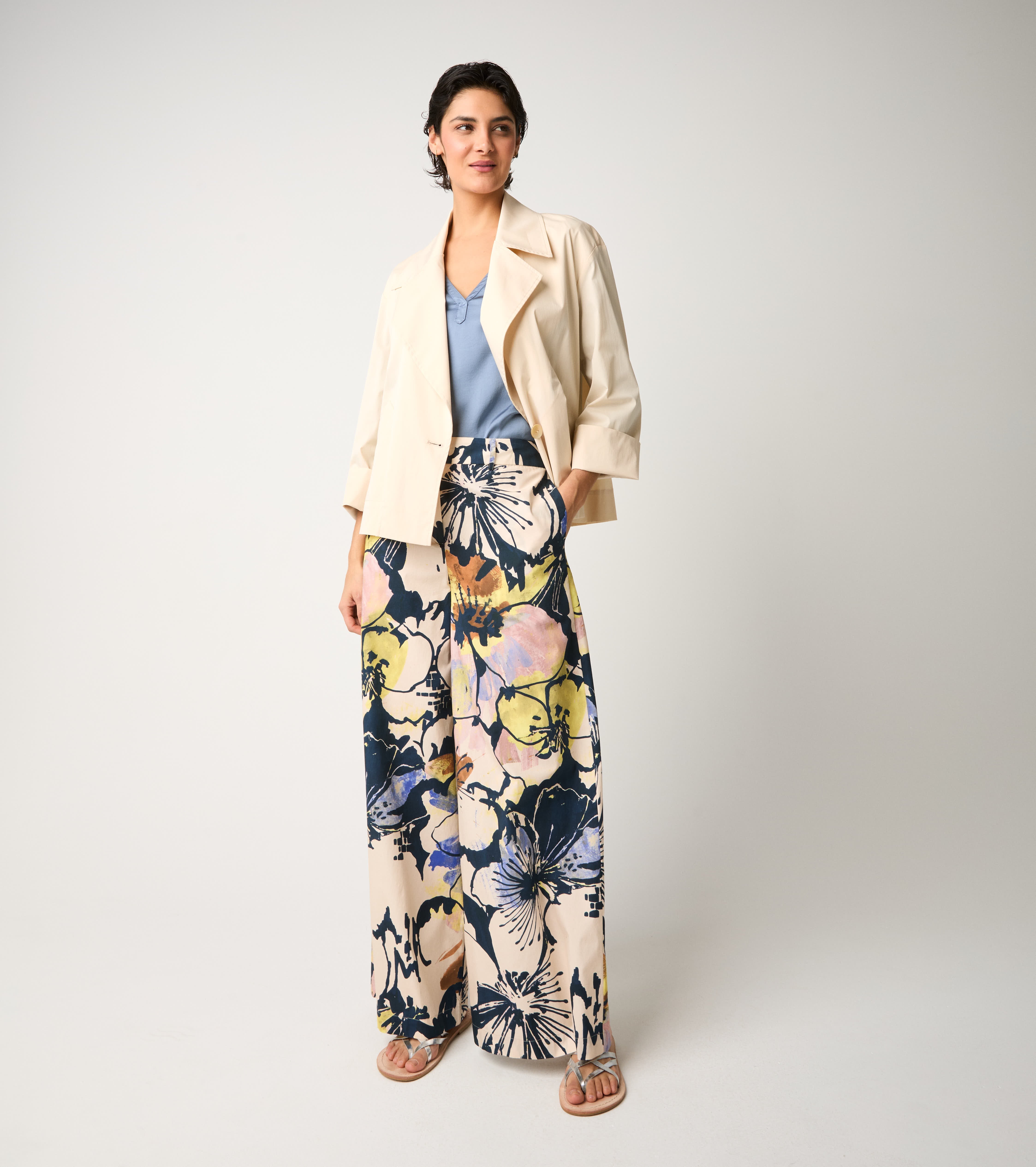 Pantaloni con stampa floreale fiore
