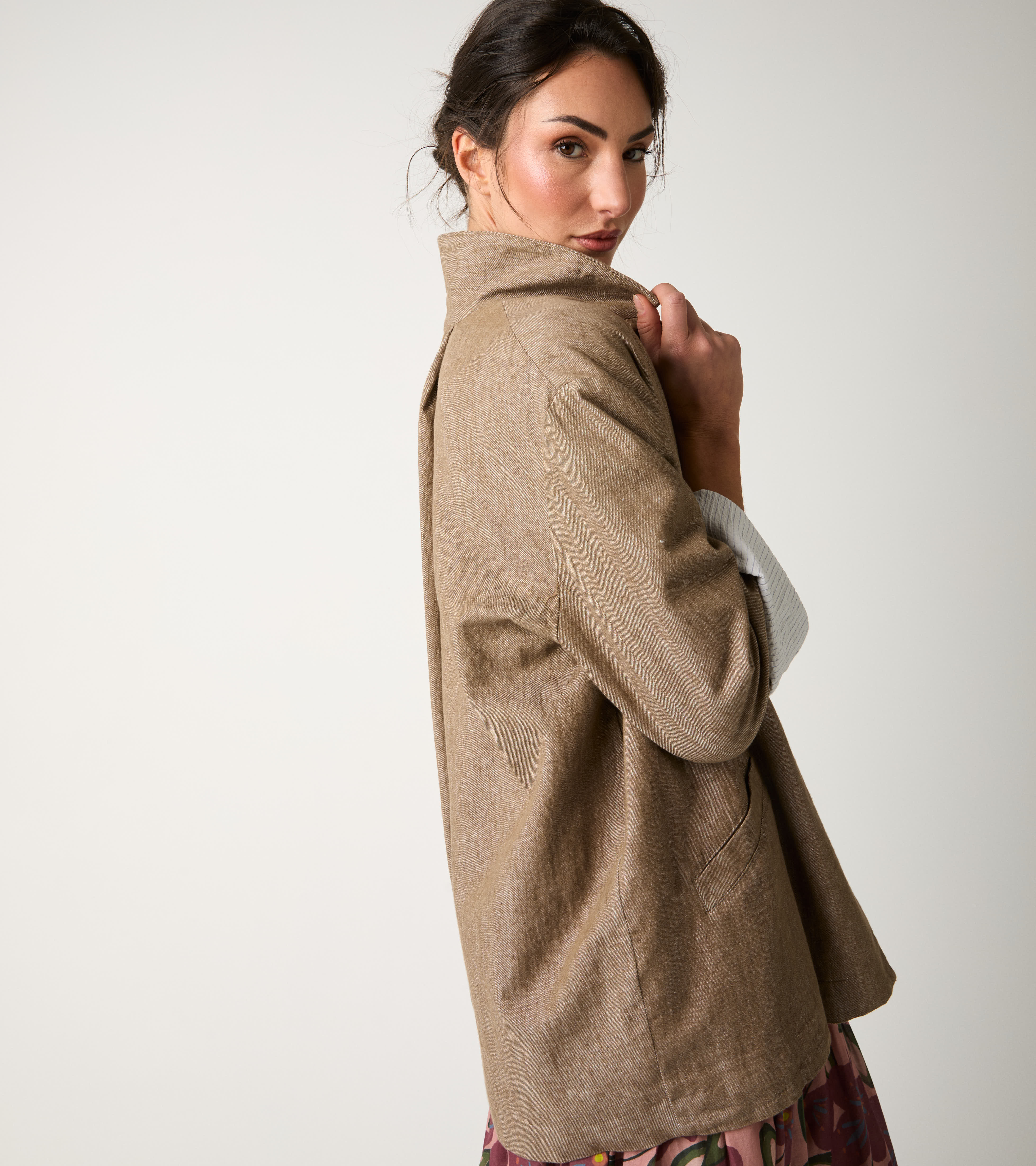 Blazer monopetto con revers classico castoro