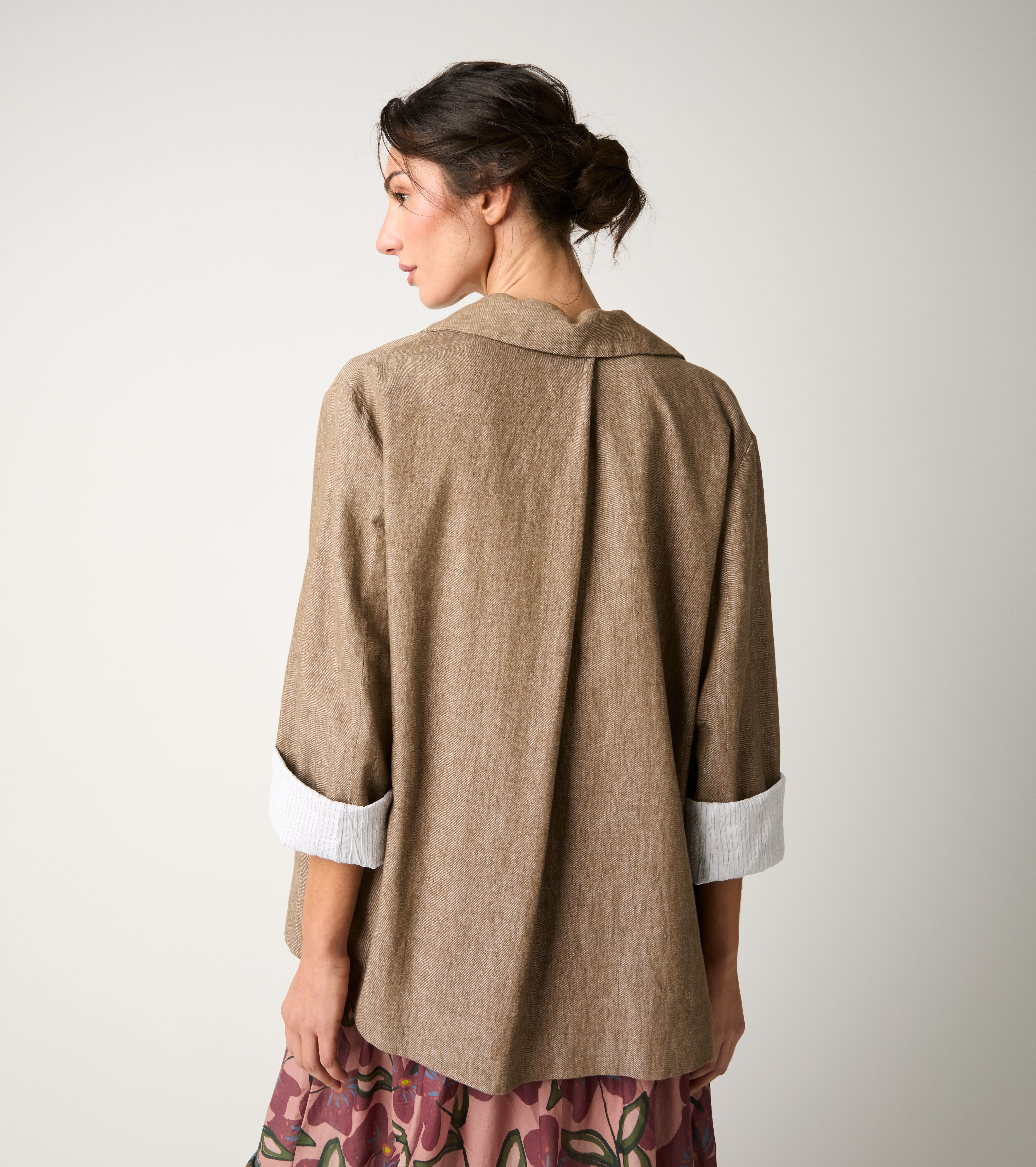 Blazer monopetto con revers classico castoro