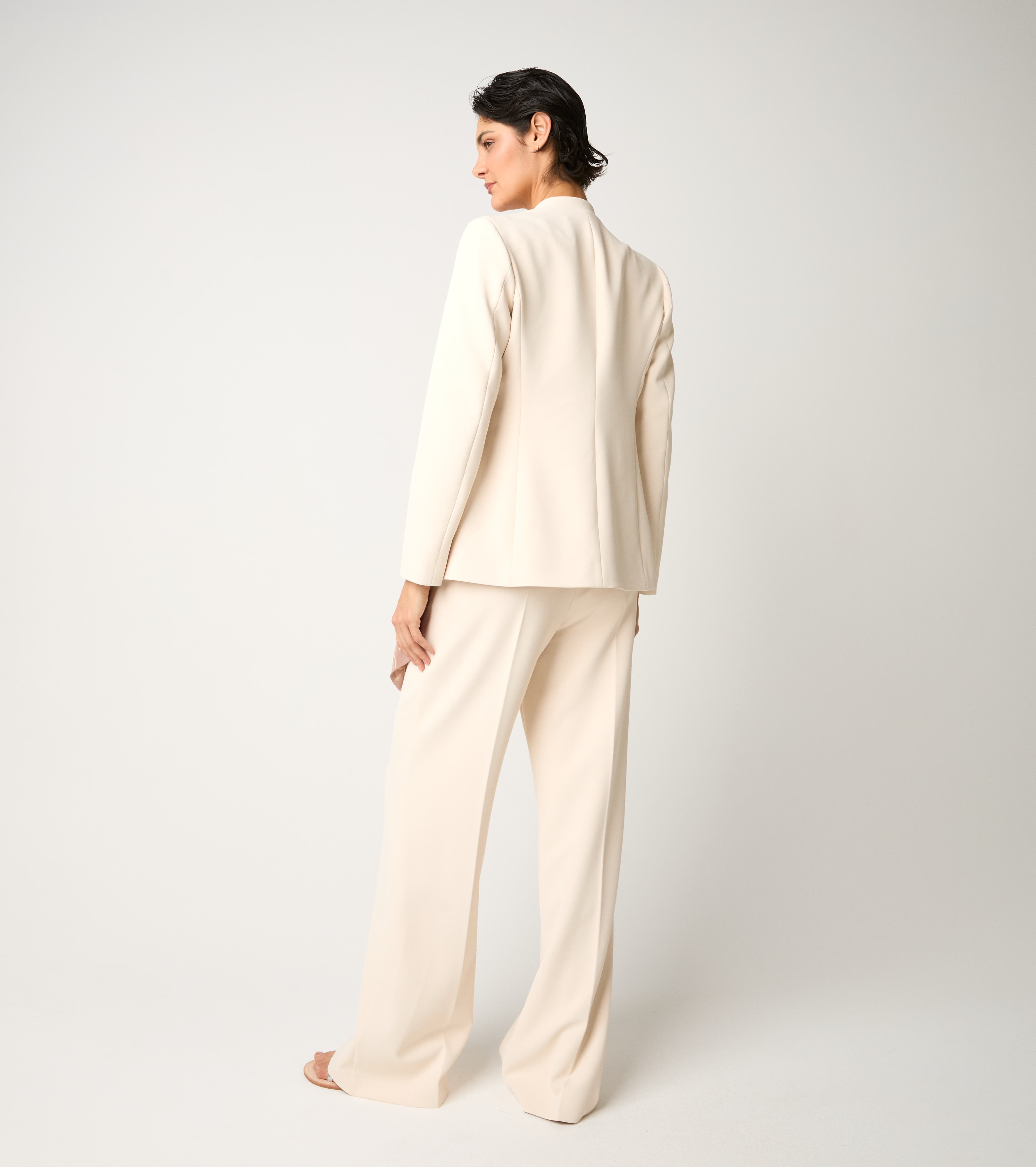Blazer monopetto con scollo a V  champagne