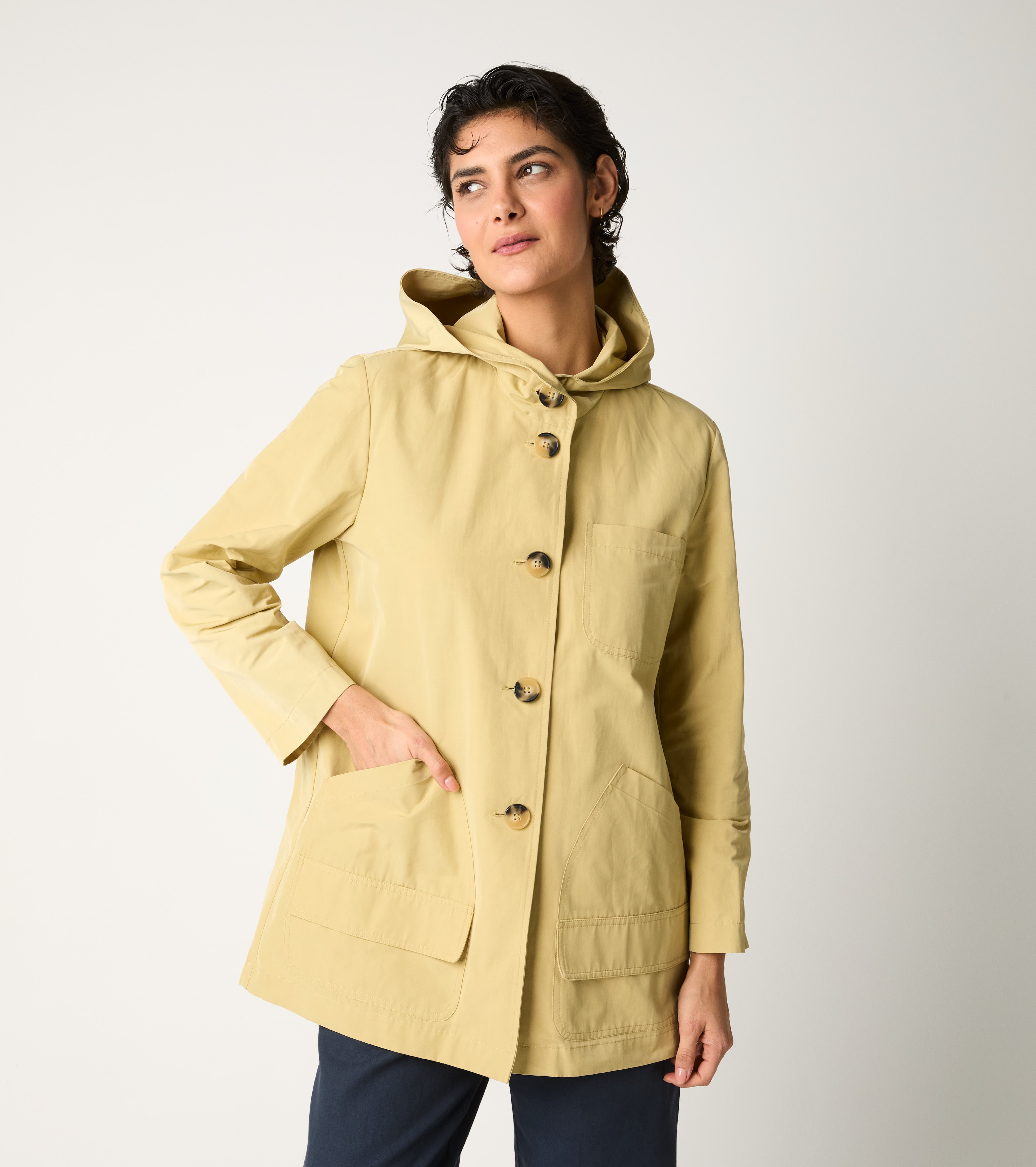 Parka in cotone con cappuccio bignè