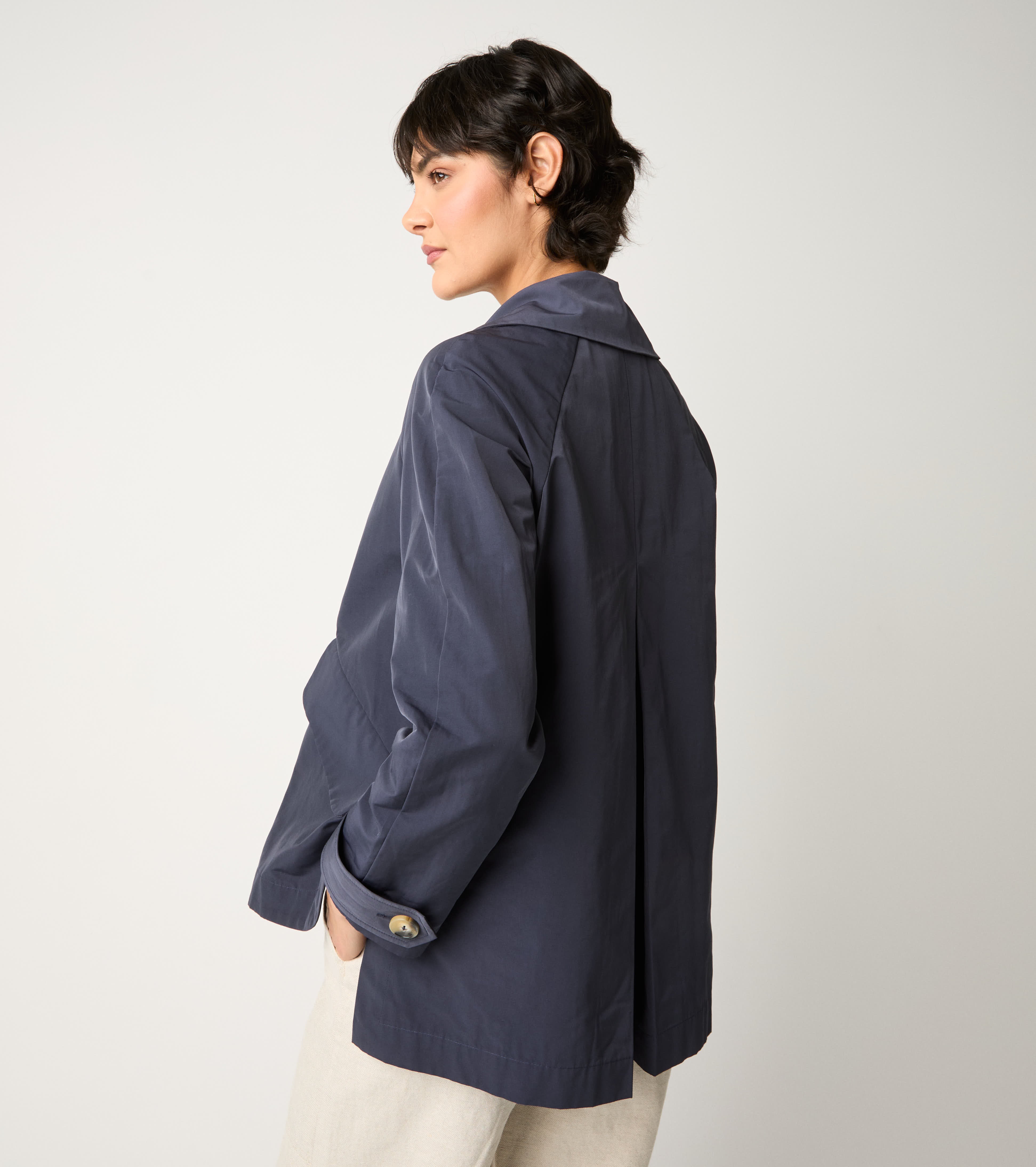 Caban doppiopetto con revers blu