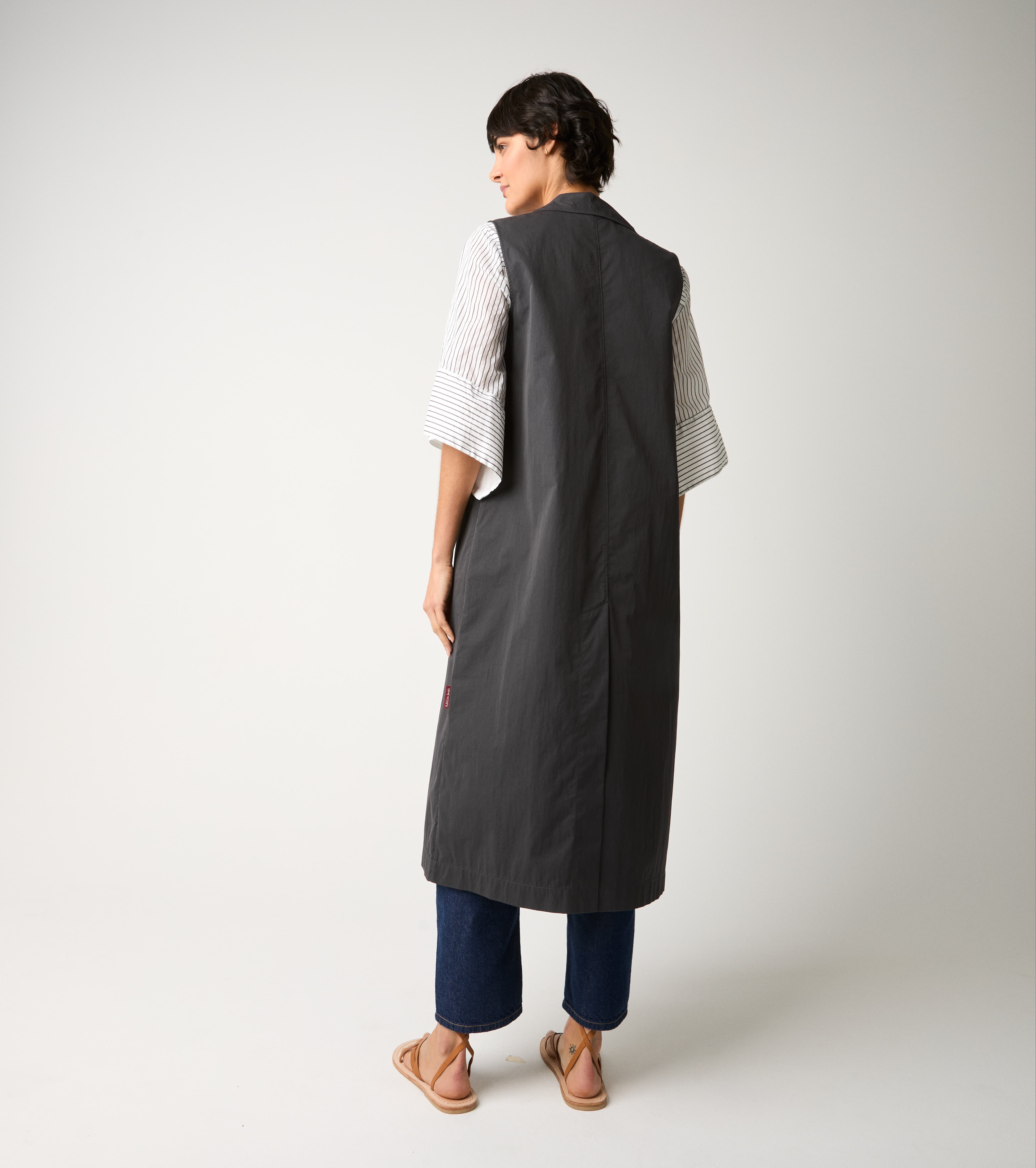 Gilet lungo in cotone antigoccia lavagna
