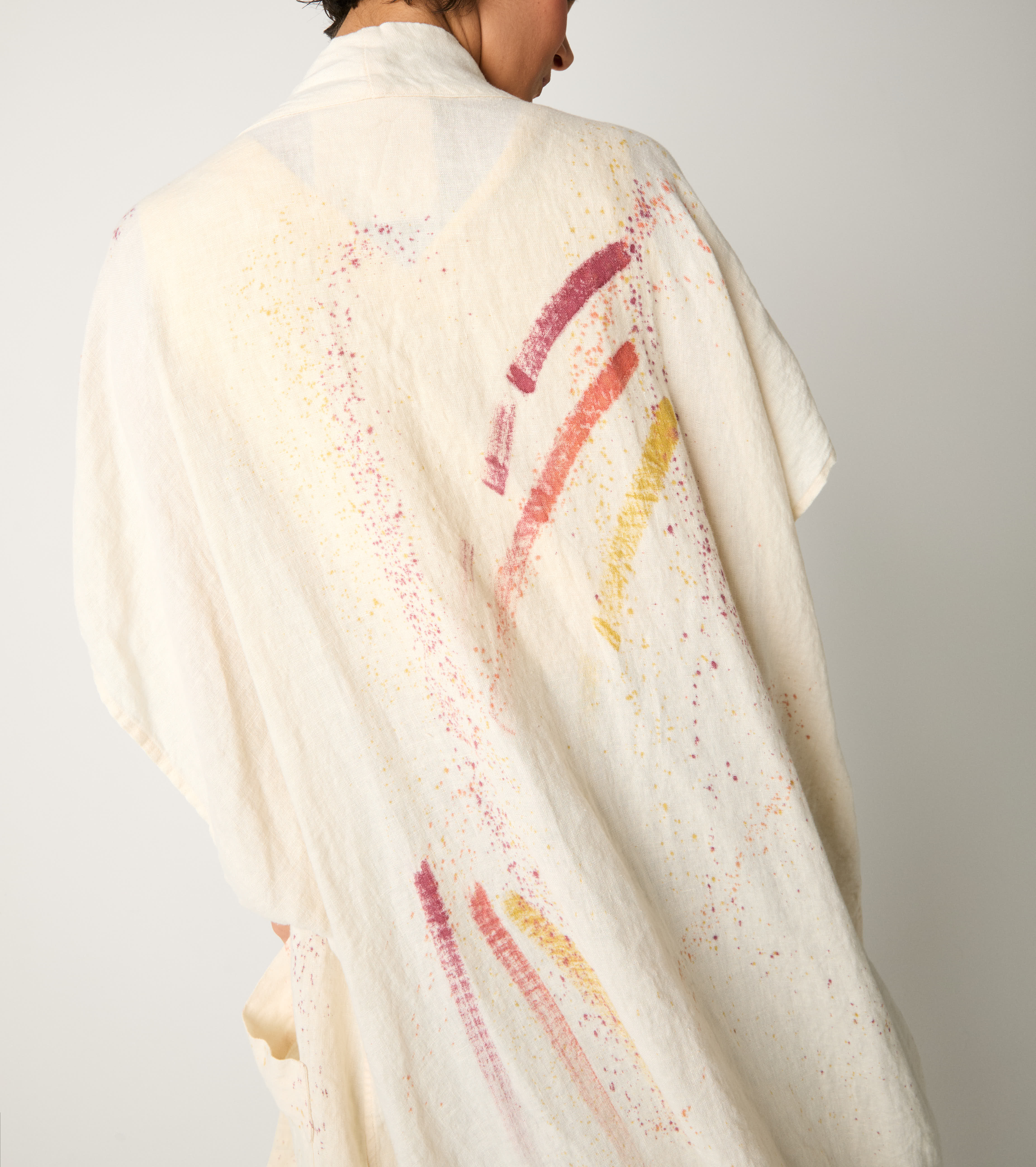 Long kimono jacket with tribal print