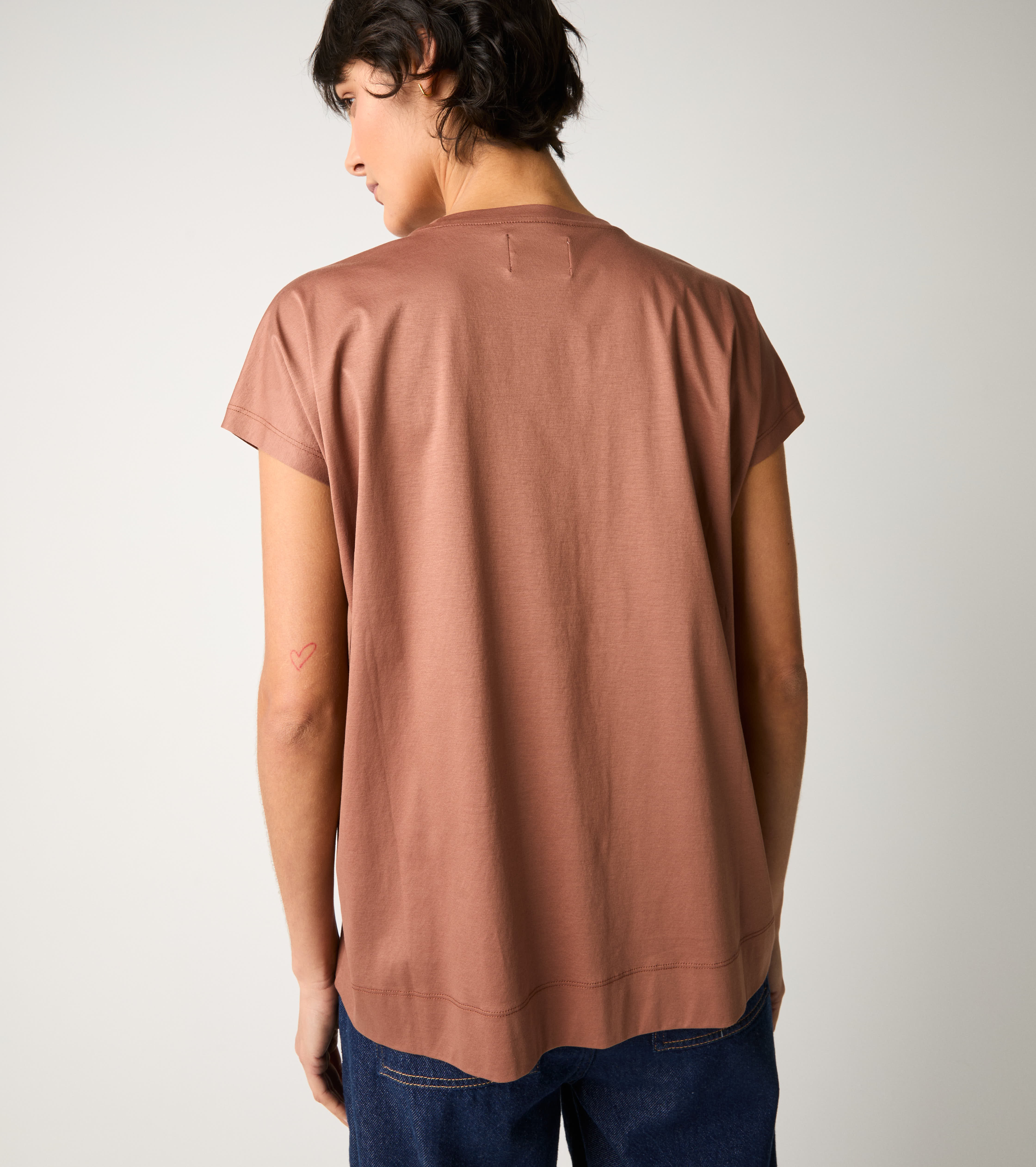 T-shirt girocollo in jersey spezia