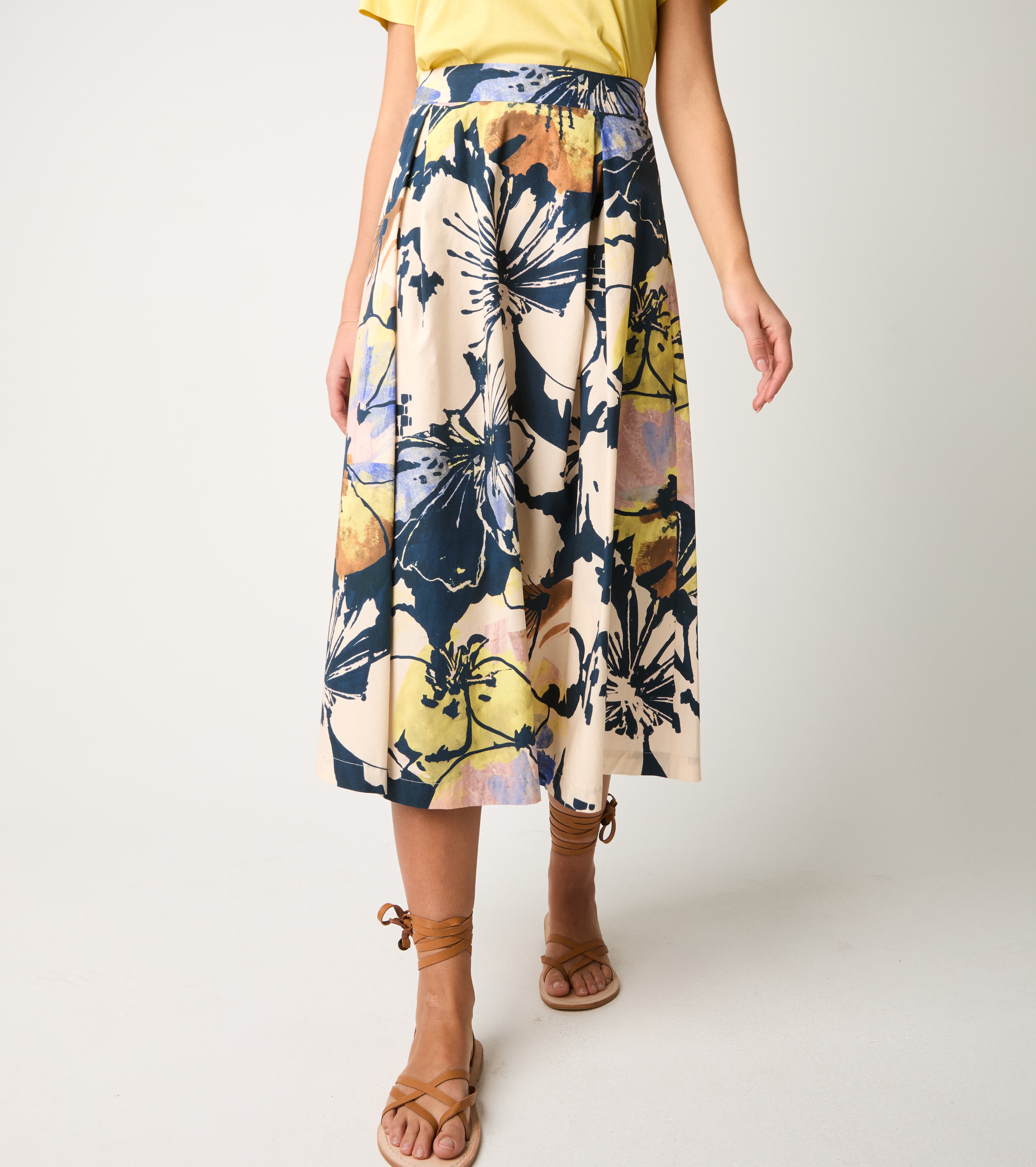 Floral longuette skirt