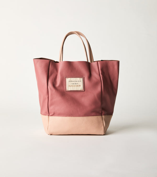 Borsa shopping con patch Alessia Santi rosa
