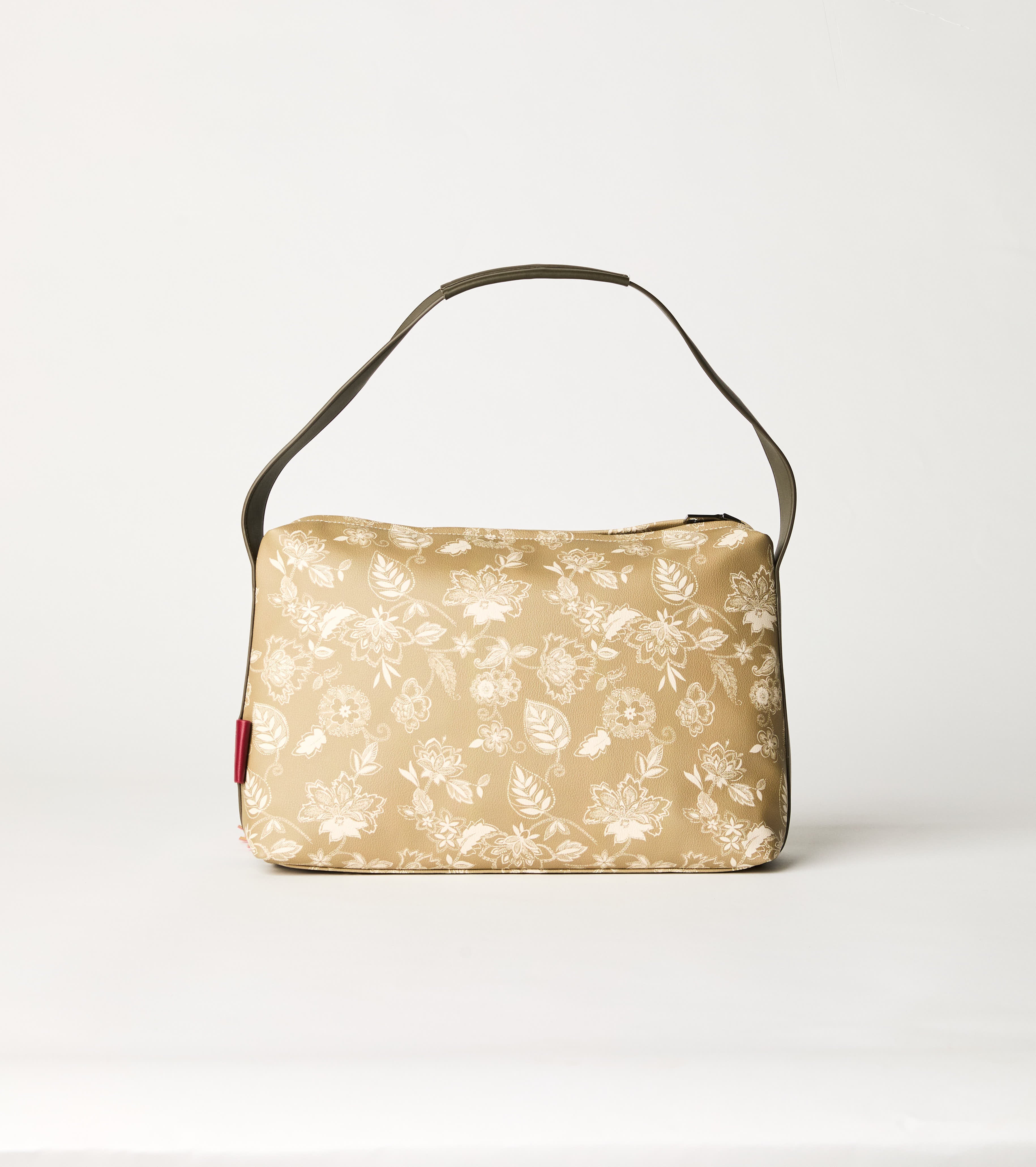 Khaki floral paisley shoulder bag