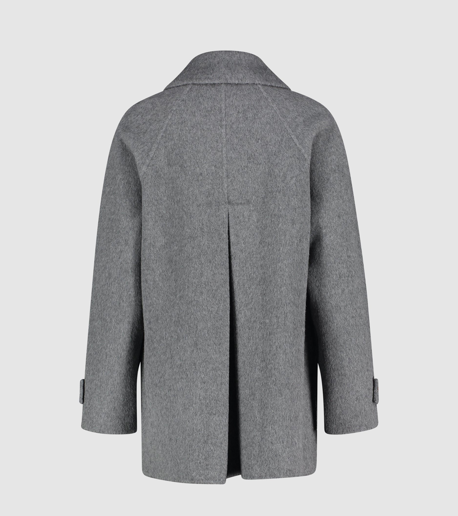 Cappotto doppiopetto in panno di lana e seta