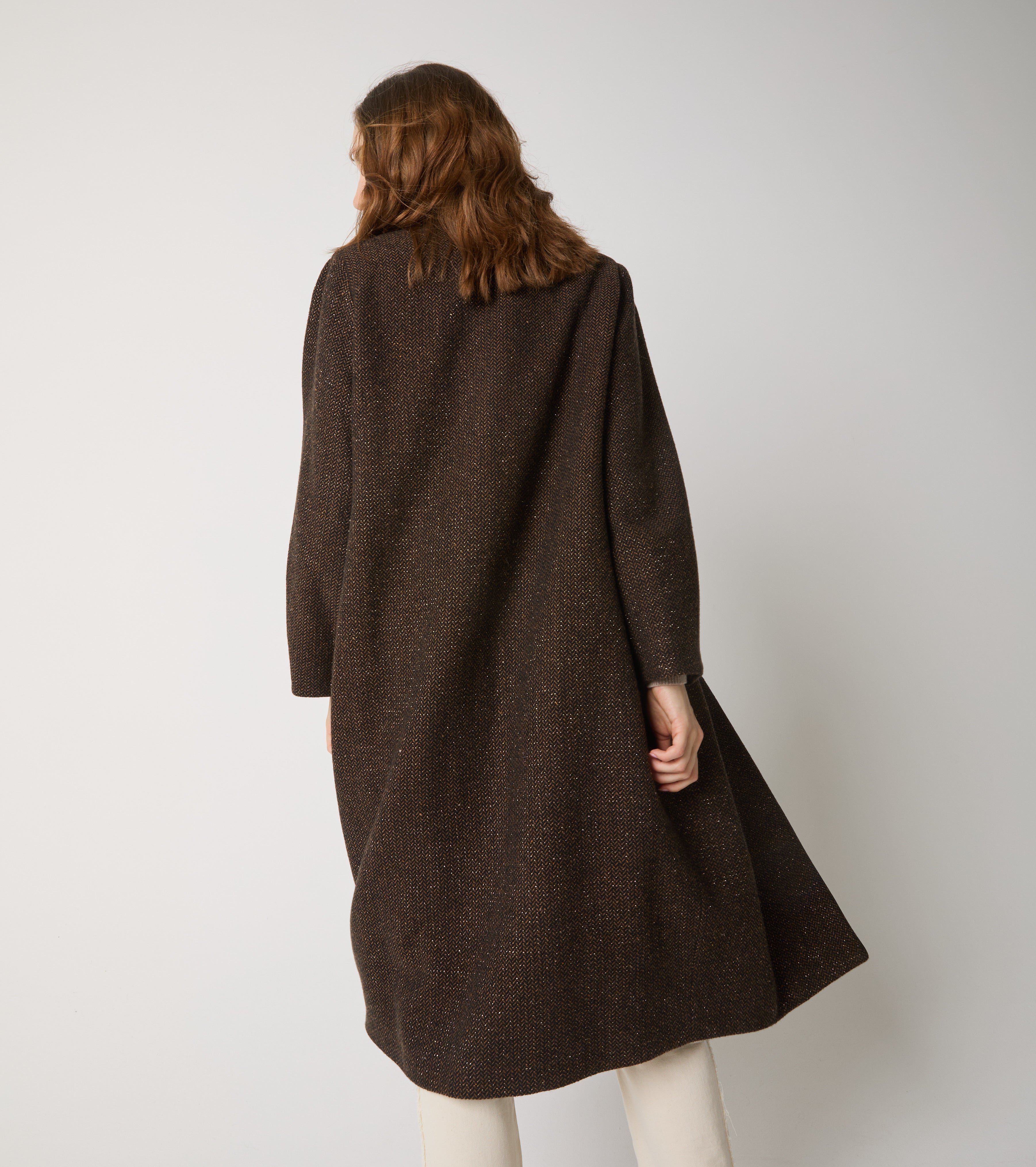 Wool coat with lapels