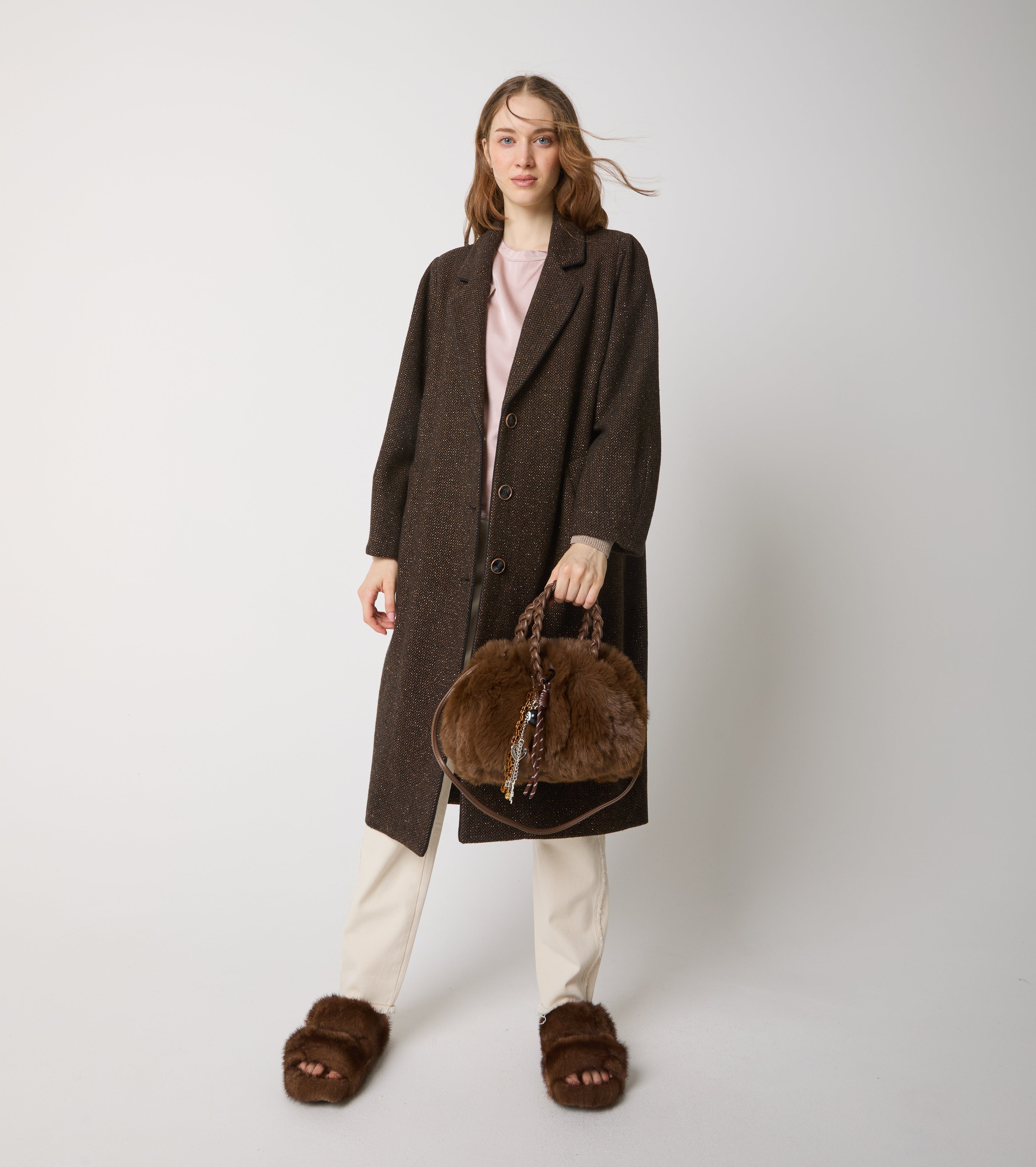 Wool coat with lapels