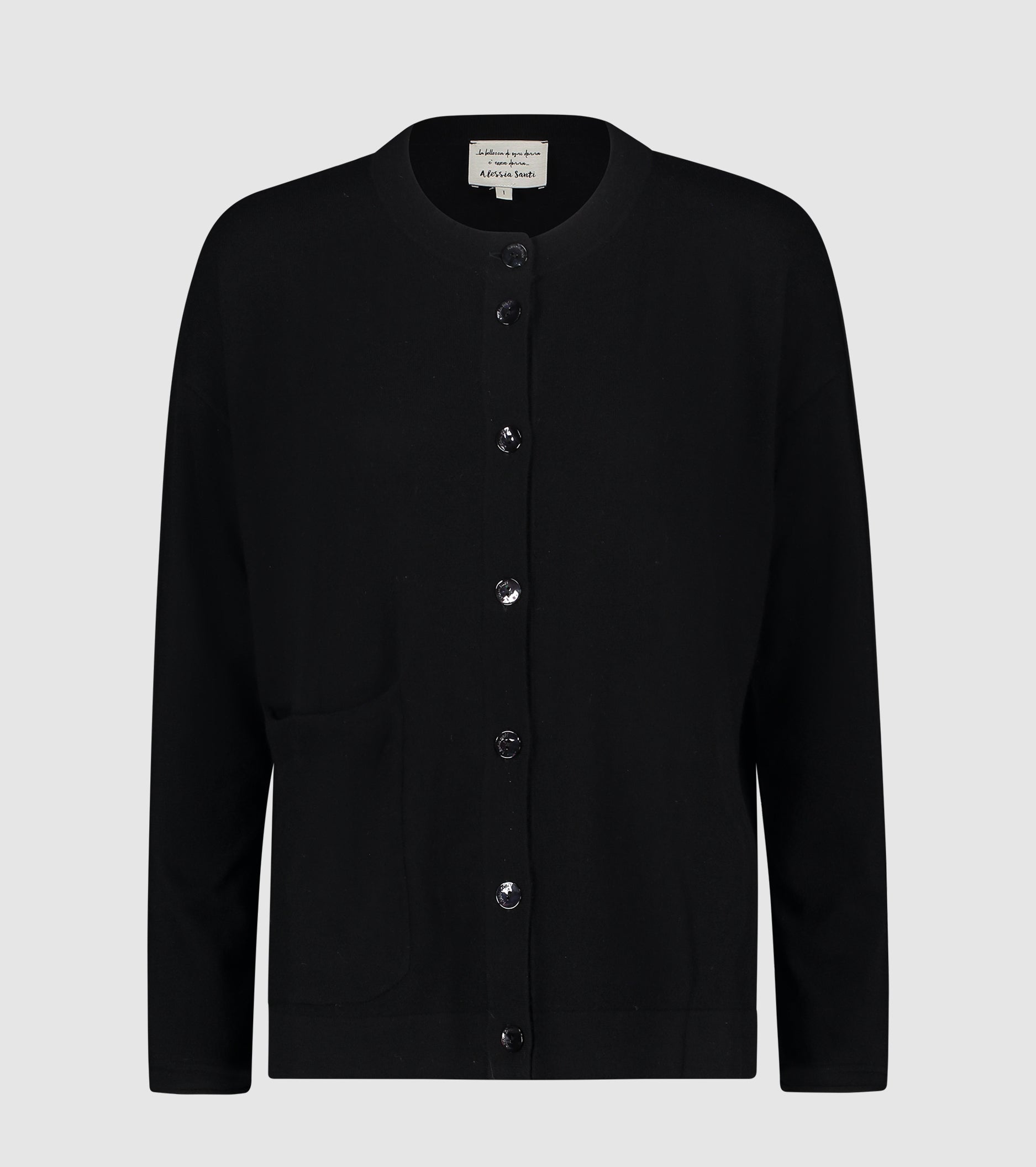 Wool cardigan with pocket and buttons