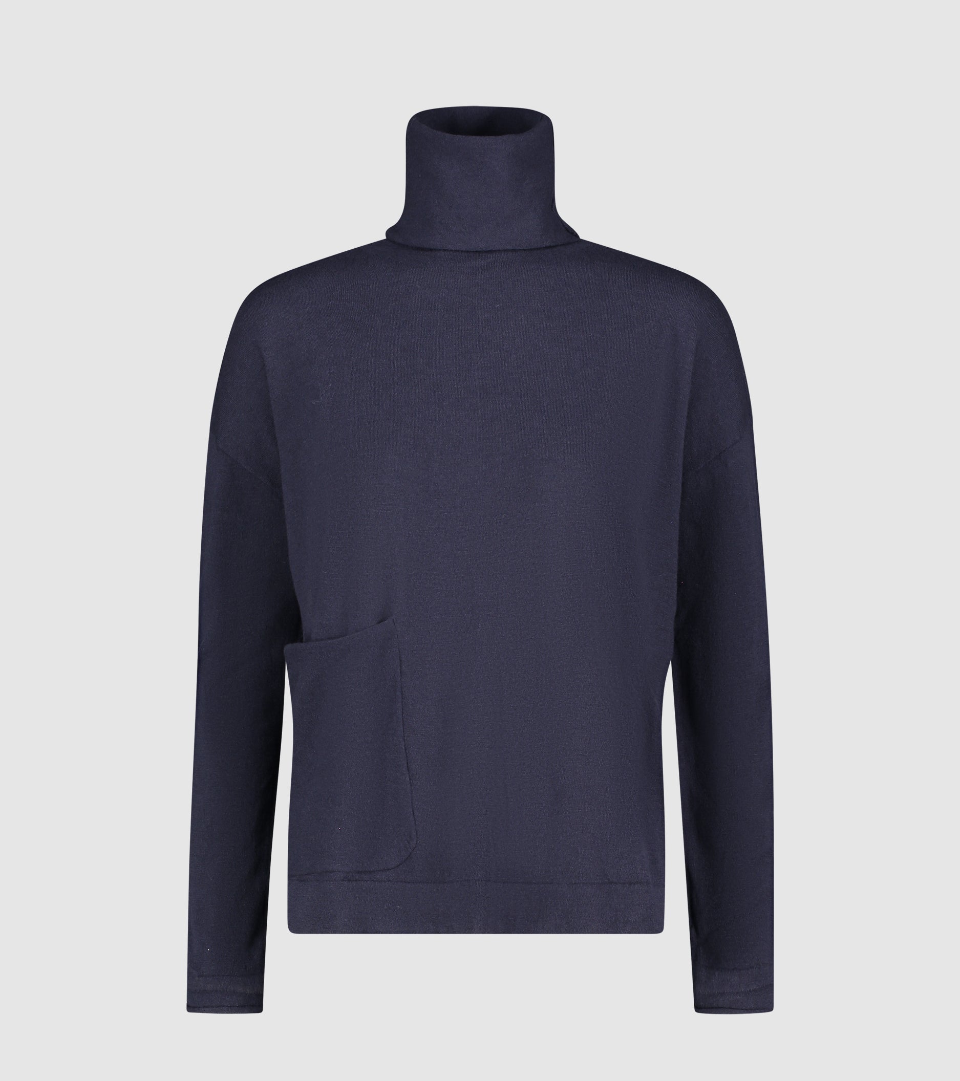 Maglia dolcevita in lana con tasca
