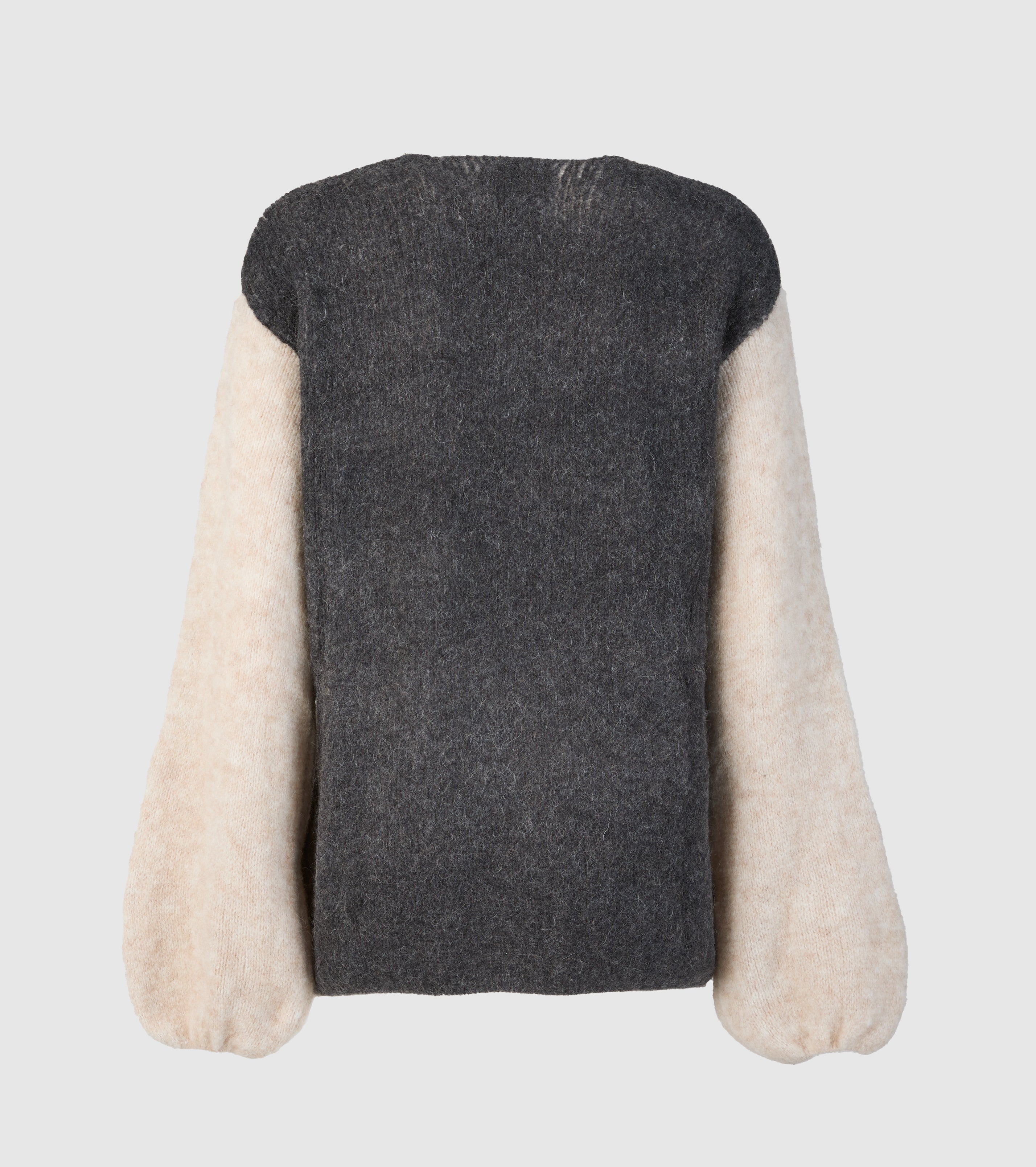 Uld- og alpacasweater med blomster