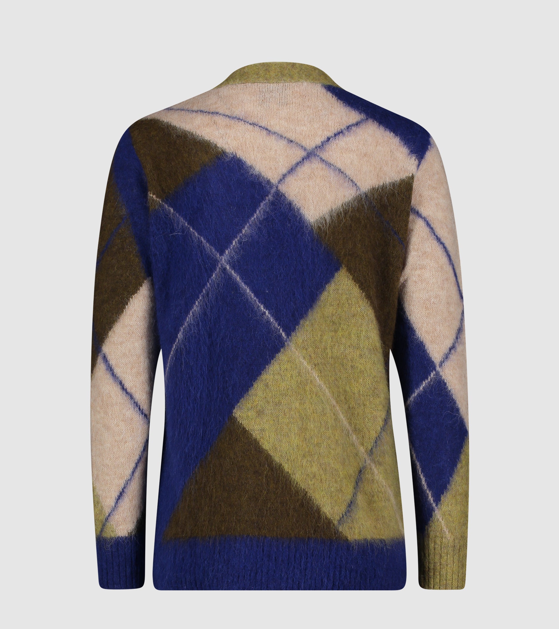 Alpaca and argyle wool cardigan