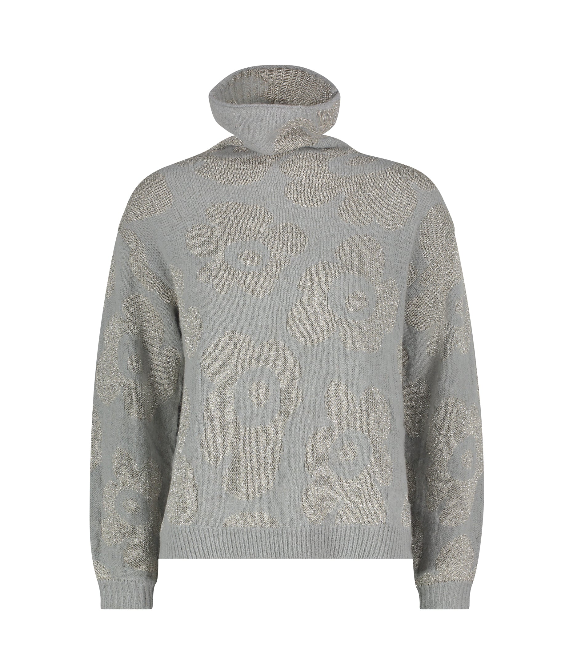 Maglia dolcevita in alpaca e lana jacquard