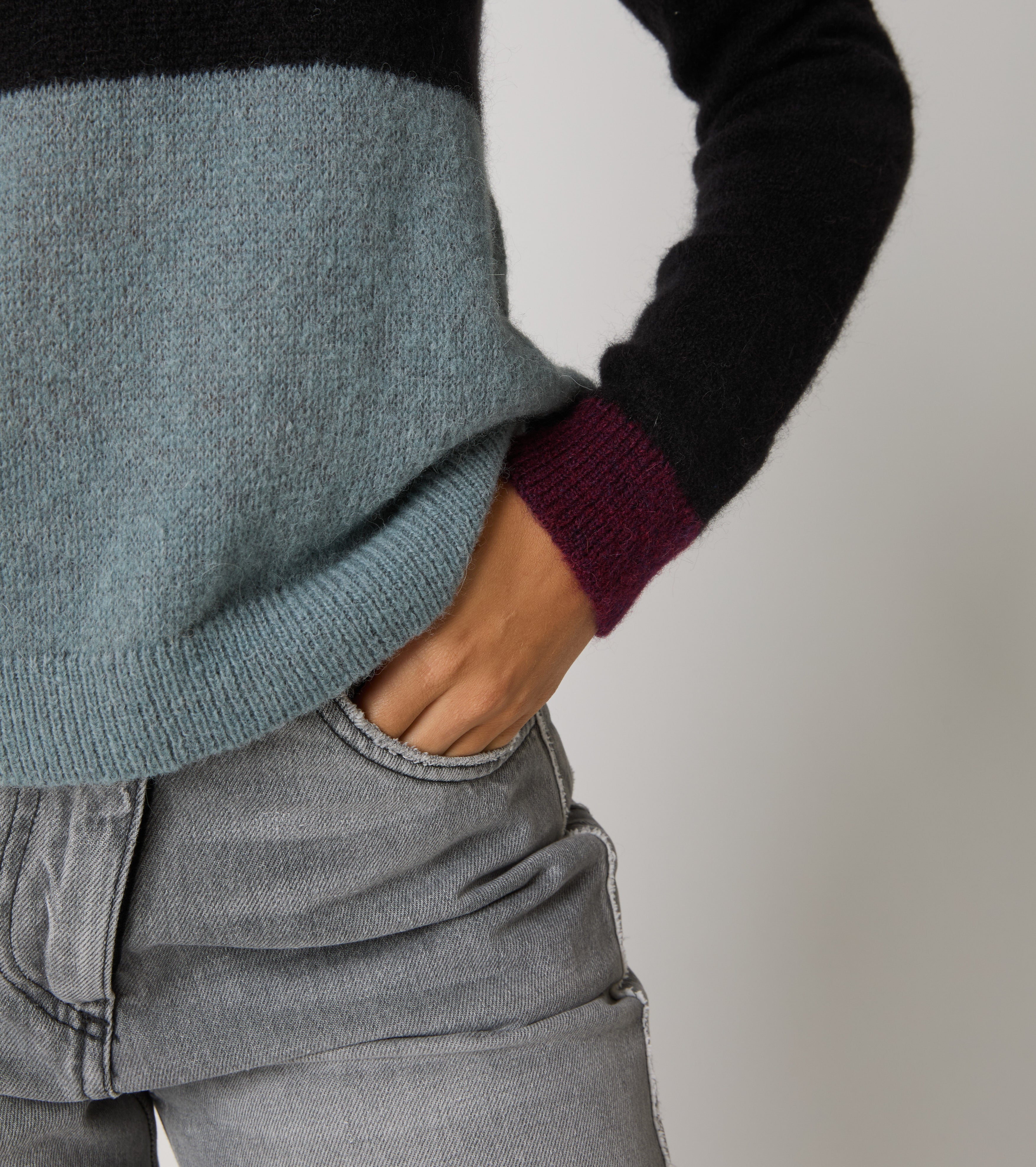 Dolcevita in alpaca e lana color block