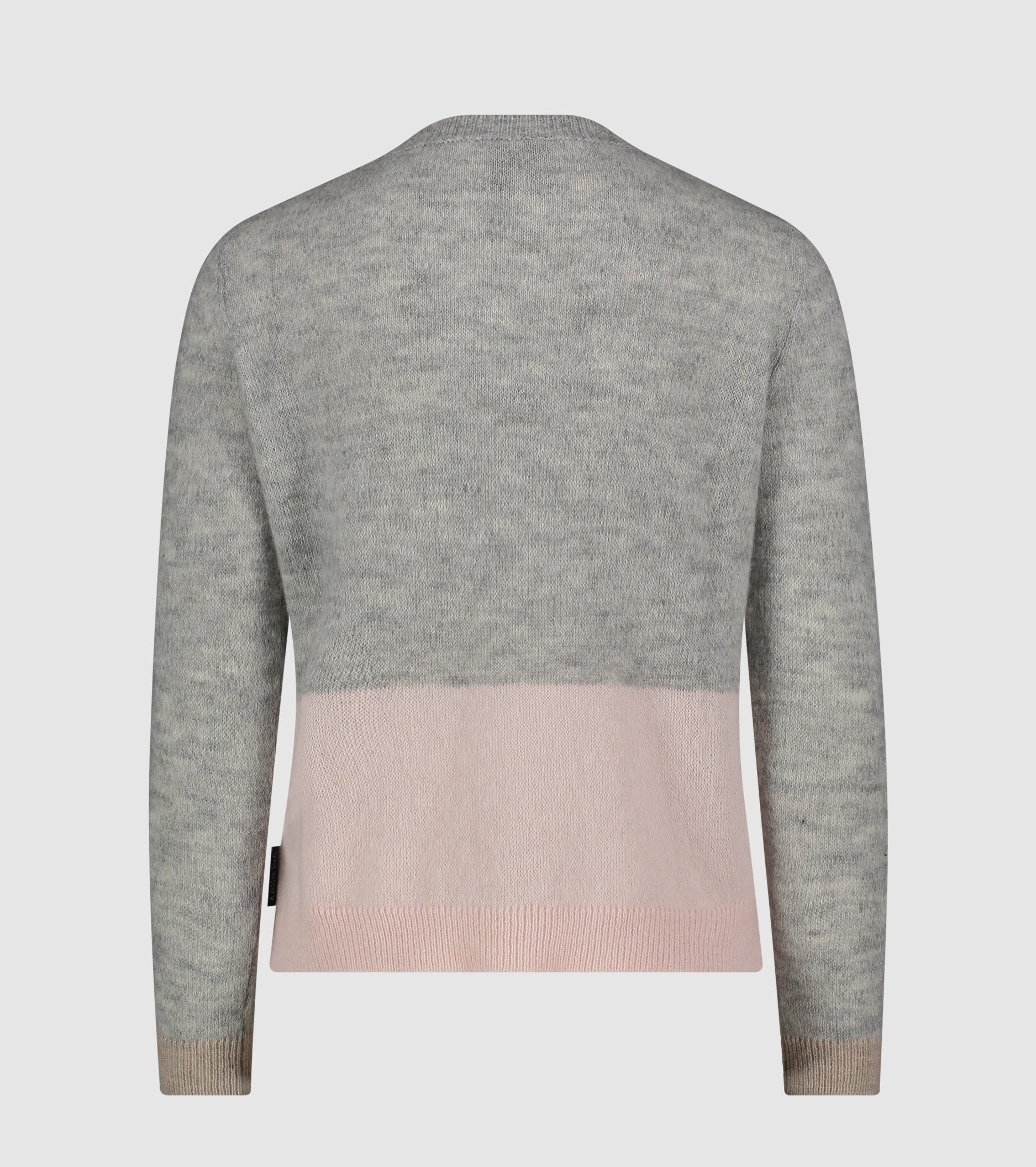 Maglia girocollo in alpaca e lana color block