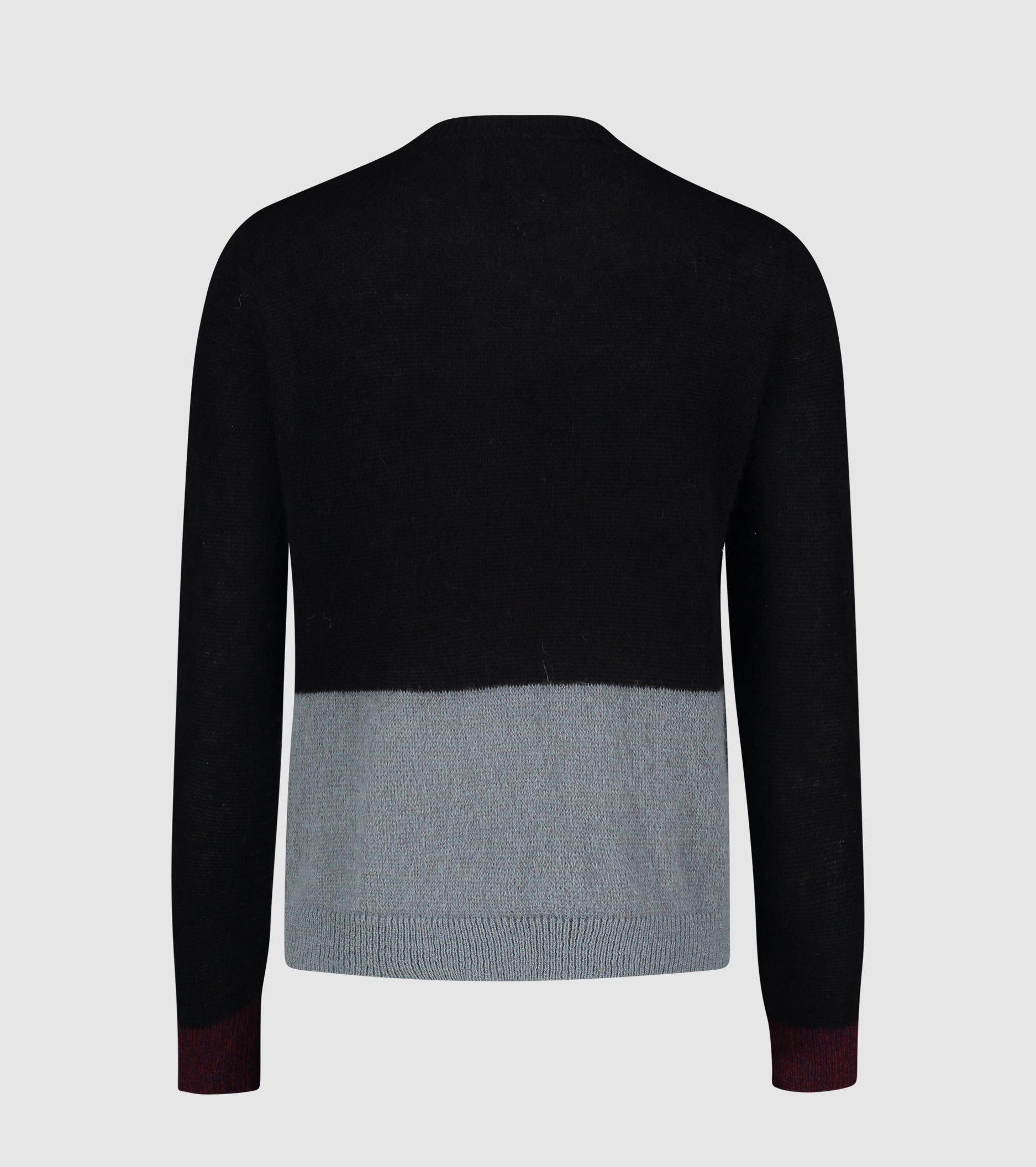 Maglia girocollo in alpaca e lana color block